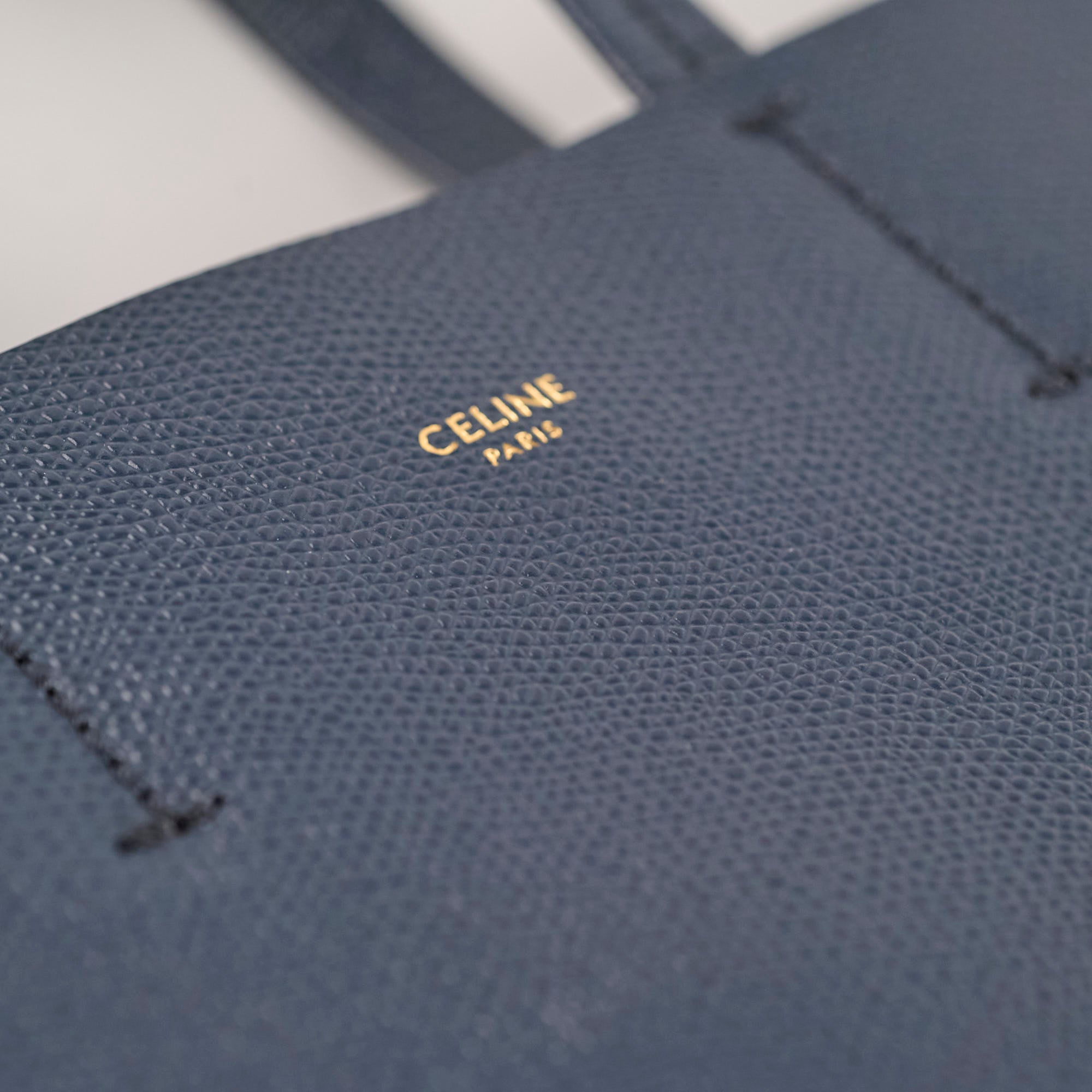 Celine Navy Leather Shopper Tote Bag for Women - Stylish & Spacious Handbag for Work, Travel & Everyday Use