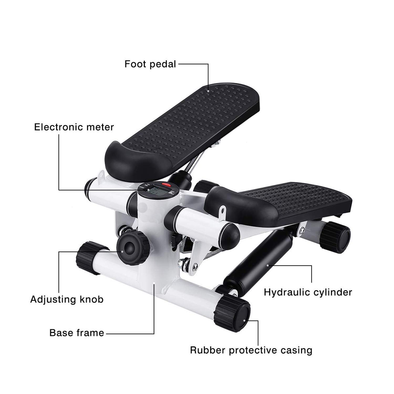TOAVI Mini Stepper Machine with LCD Monitor & Resistance Bands - Portable Stair Climber for Home Workout, Cardio Exercise Equipment for Women & Men - Perfect for Small Spaces, Office & Apartment Fitness