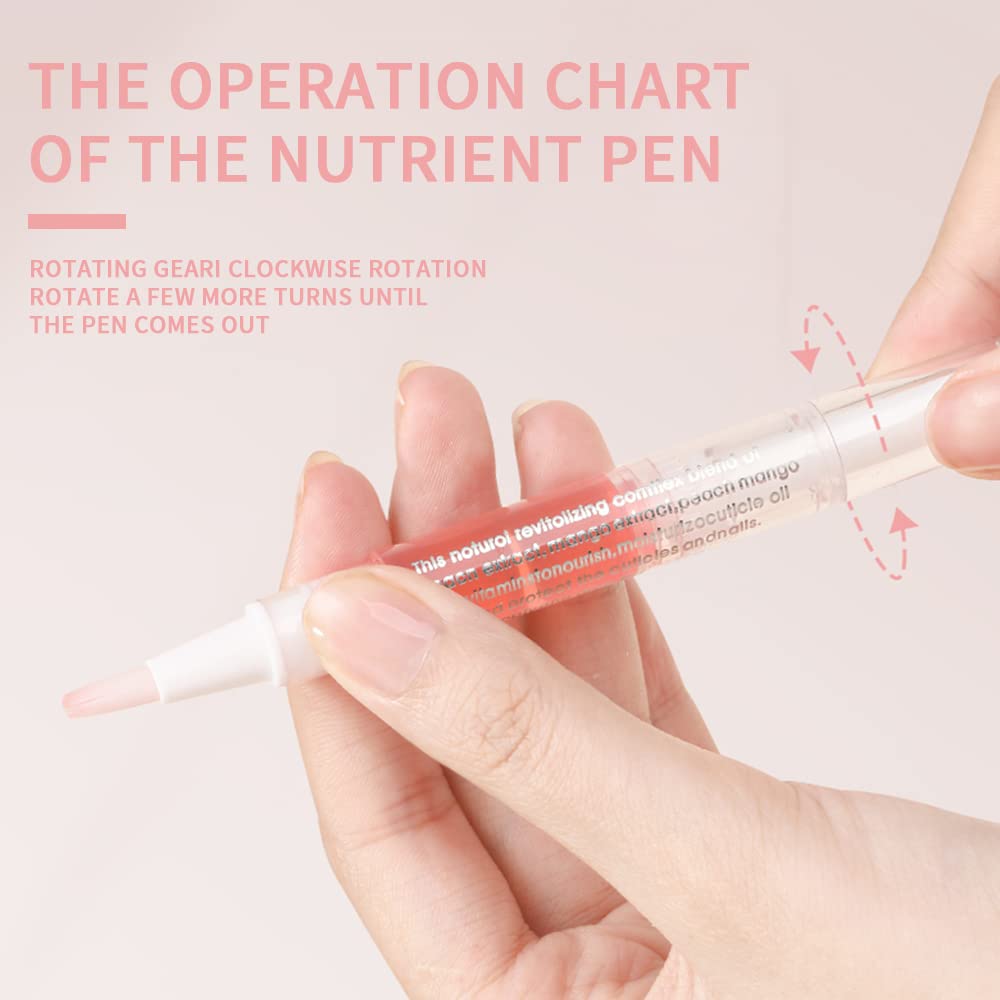 4Pcs Cuticle Oil Pen Set - Nail Care Essential Oil for Dry & Damaged Cuticles - Moisturizing & Repairing Nail Treatment - Perfect for Manicures, Pedicures & At-Home Nail Care