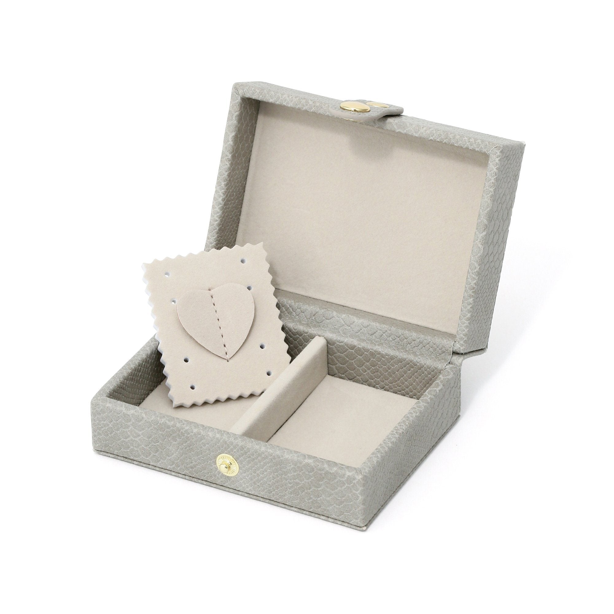 Flavia Large Gray Jewelry Box - Elegant Storage for Necklaces, Rings & Earrings - Perfect for Bedroom, Closet & Travel