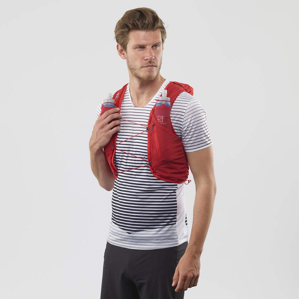 Salomon Advanced Skin 12 Set Unisex Hydration Vest Backpack for Trail Running & Hiking - Lightweight Breathable Design, Large Size (Goji Berry) - Perfect for Long-Distance Runners & Outdoor Adventures
