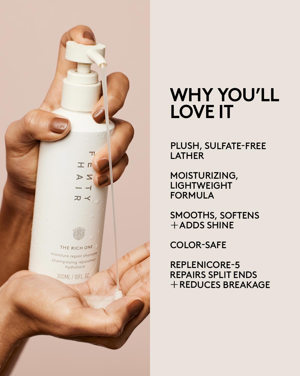 The Rich One Moisture Repair Shampoo for Dry Damaged Hair - Deep Hydrating & Nourishing Formula for Smooth Silky Hair - Perfect for Daily Use & Salon-Quality Results at Home