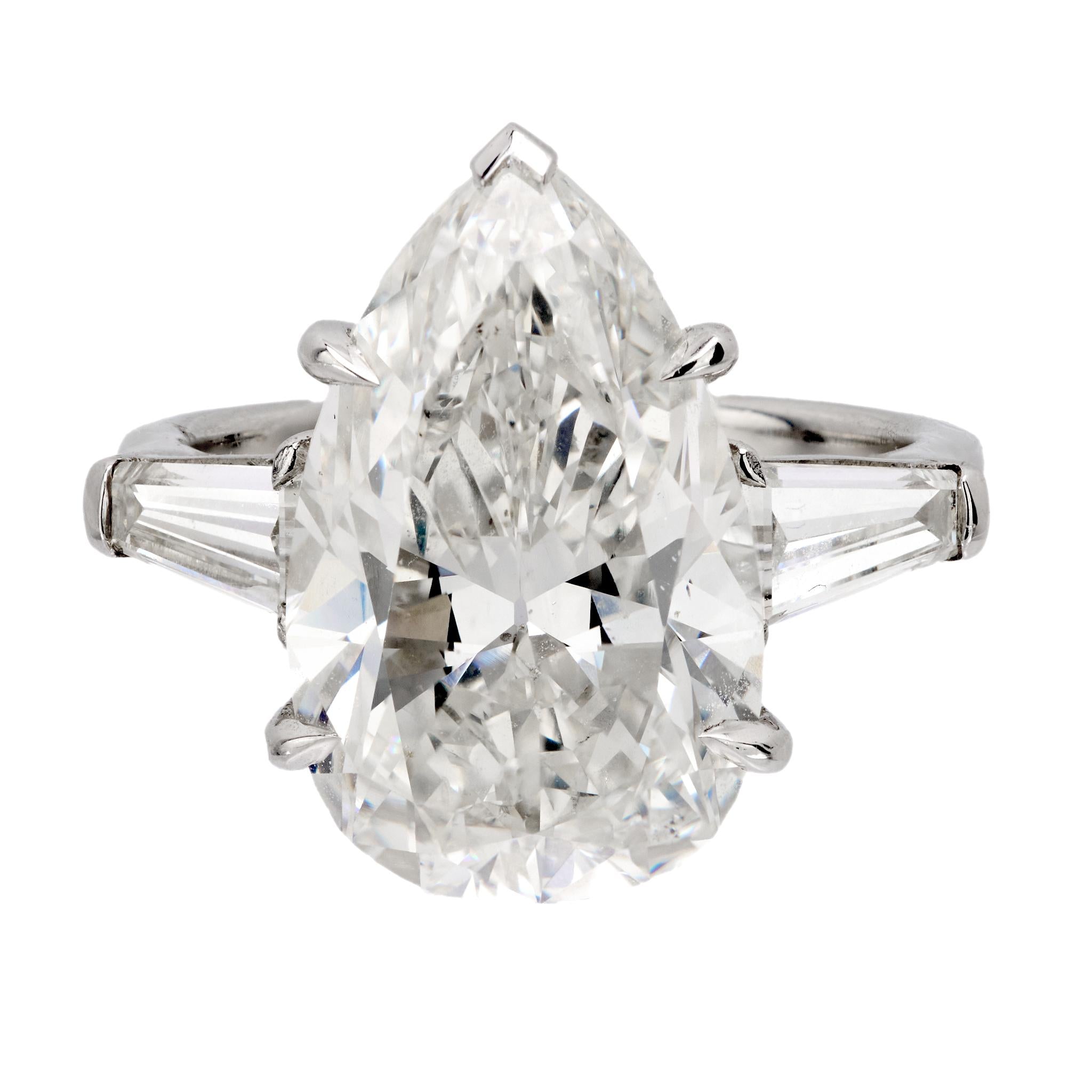 8.50 Carat GIA Certified Pear Cut Diamond Engagement Ring in Platinum - Perfect for Proposals, Anniversaries & Special Occasions