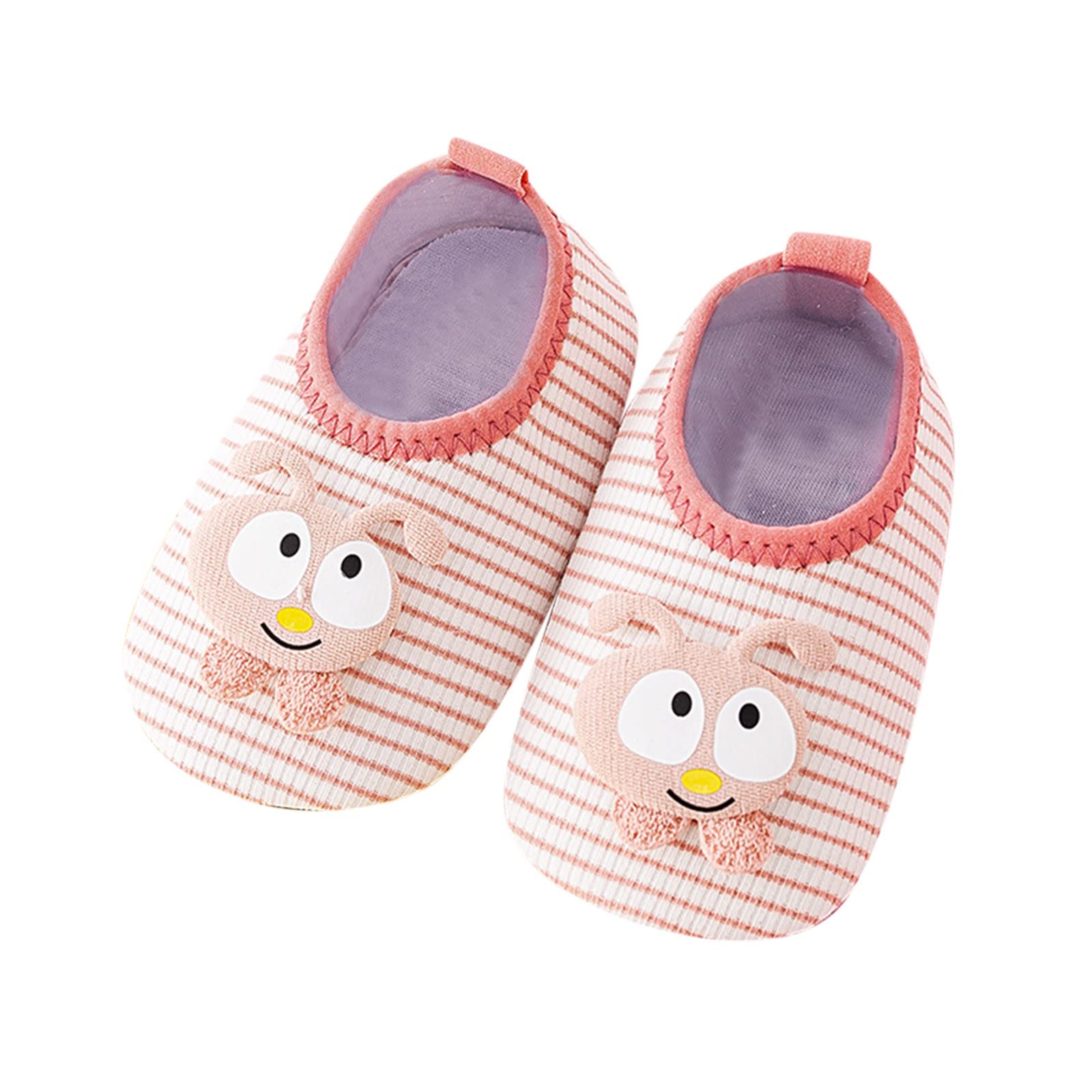 Non-Slip Baby Socks for Boys & Girls - Cute Animal Print Cartoon Barefoot Shoes for Toddlers & Infants | Perfect for Indoor Play, Daycare & Learning to Walk (Pink)
