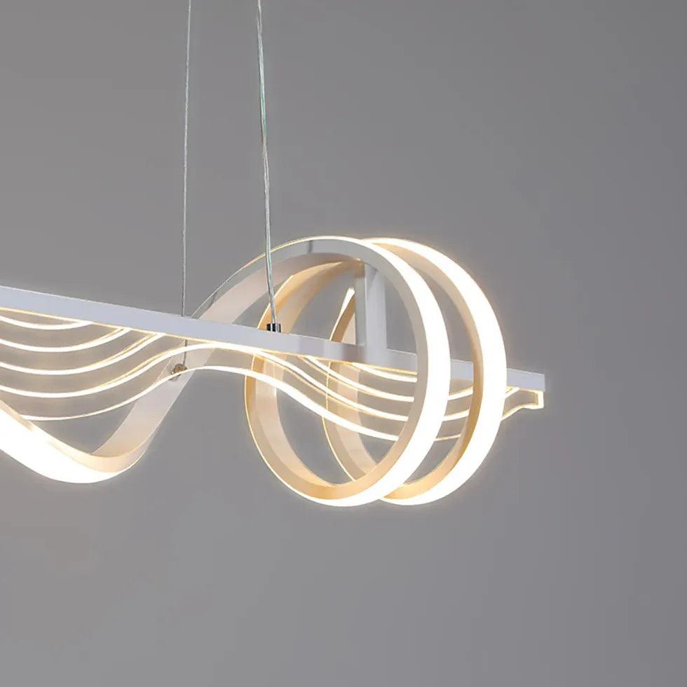 Modern Spiral LED Pendant Light for Dining Room - Elegant Ceiling Lighting Fixture for Kitchen Island, Breakfast Nook & Home Decor
