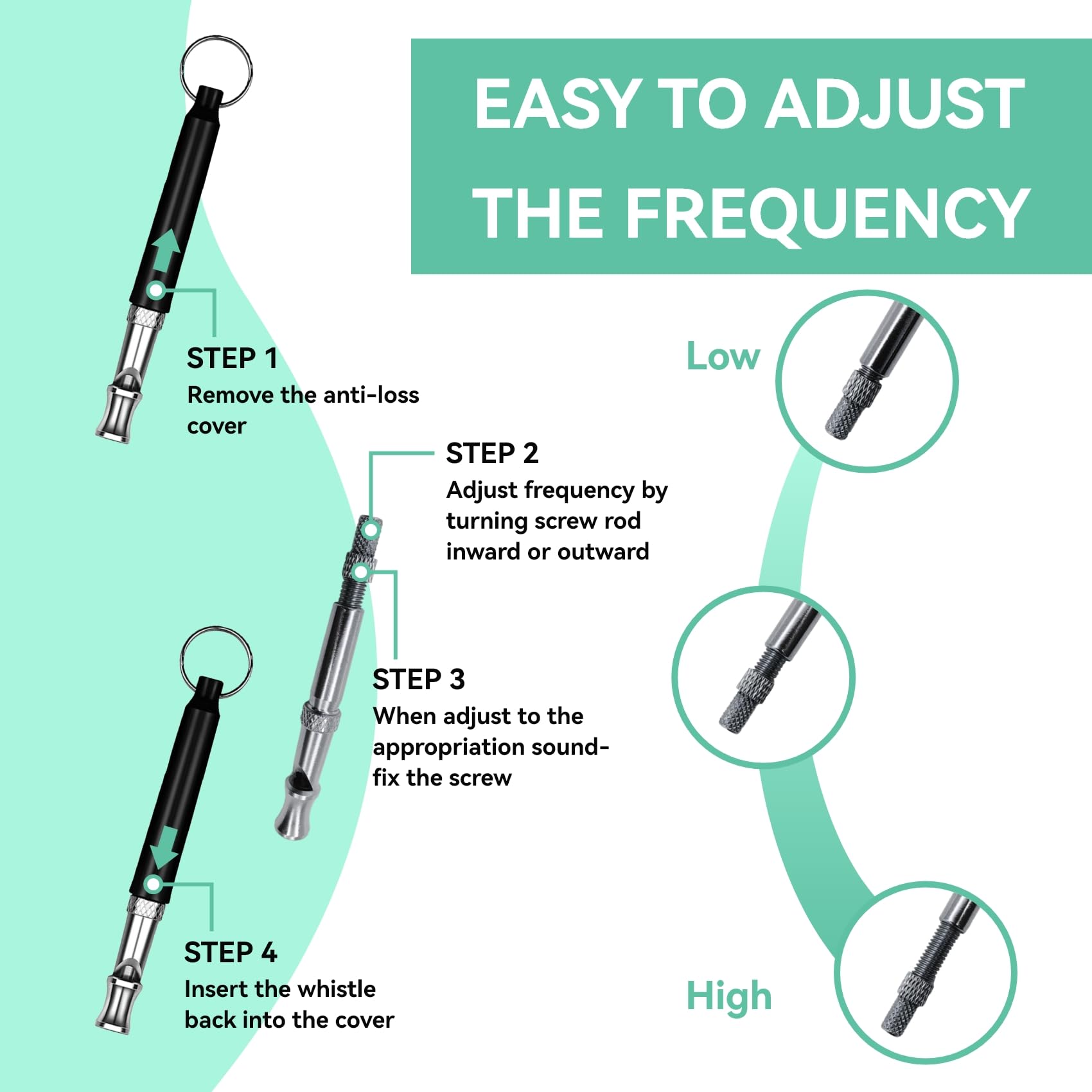 Professional Adjustable Silent Dog Whistle 2-Pack with Lanyard - Effective Recall Training & Bark Control for Dogs - Perfect for Obedience Training, Hunting, and Neighbor's Noisy Pets