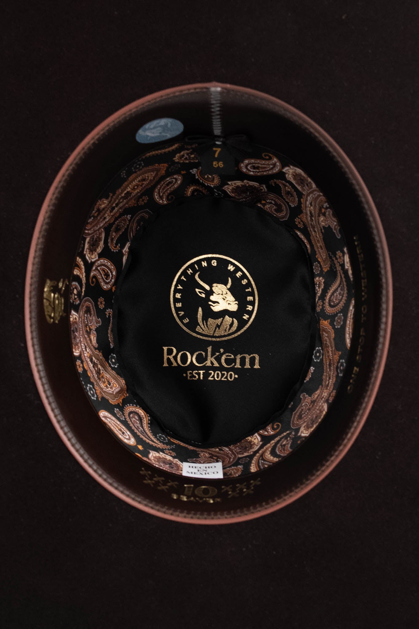 Rock'em 10X Chocolate Beaver Open Crown Felt Cowboy Hat for Men - Western Rodeo, Country Music Festivals & Outdoor Adventures