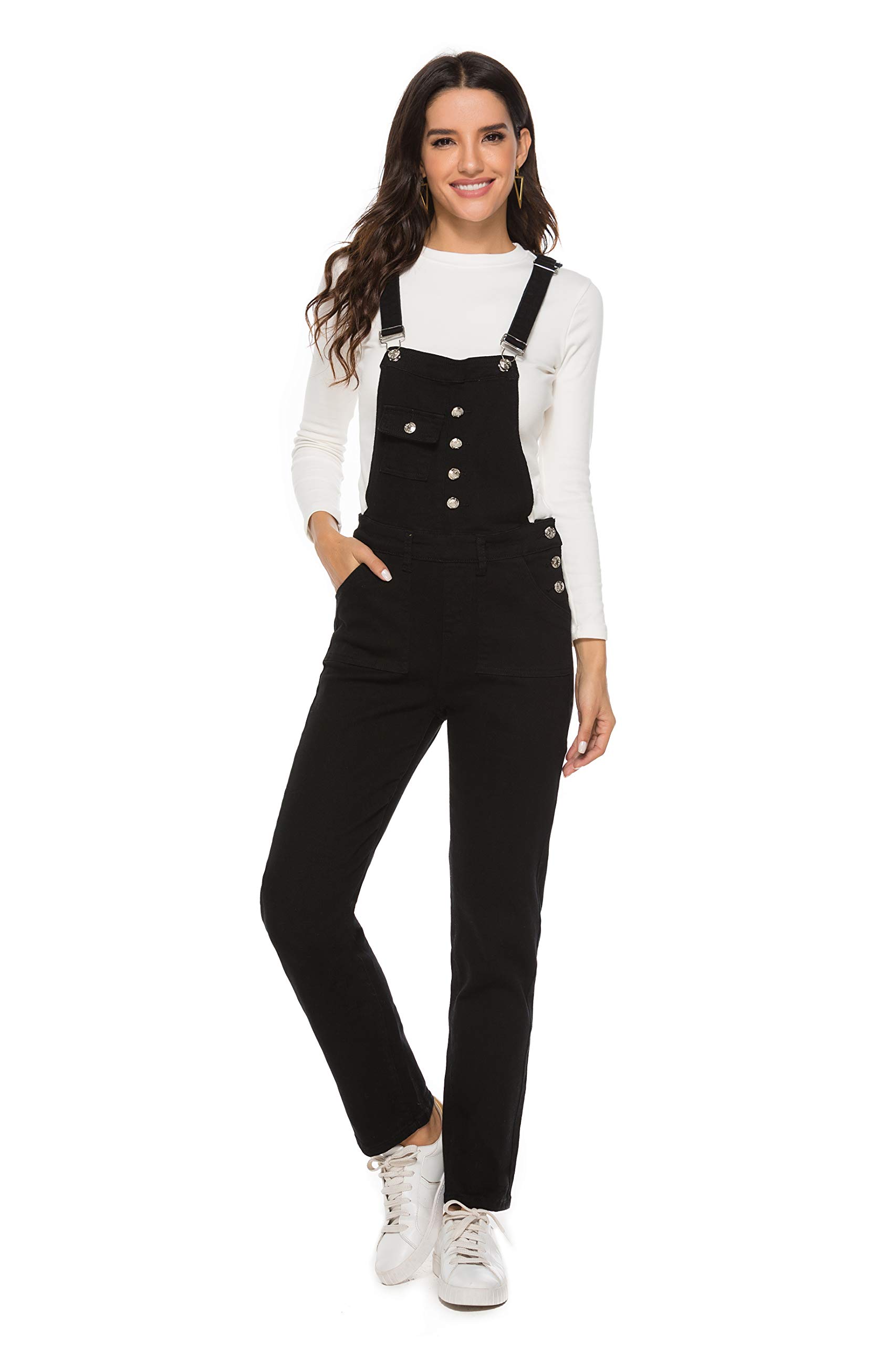 AvaCostume Women's Classic Adjustable Strap Denim Overalls - Casual & Comfortable Jumpsuit for Everyday Wear, Work, or Outdoor Activities