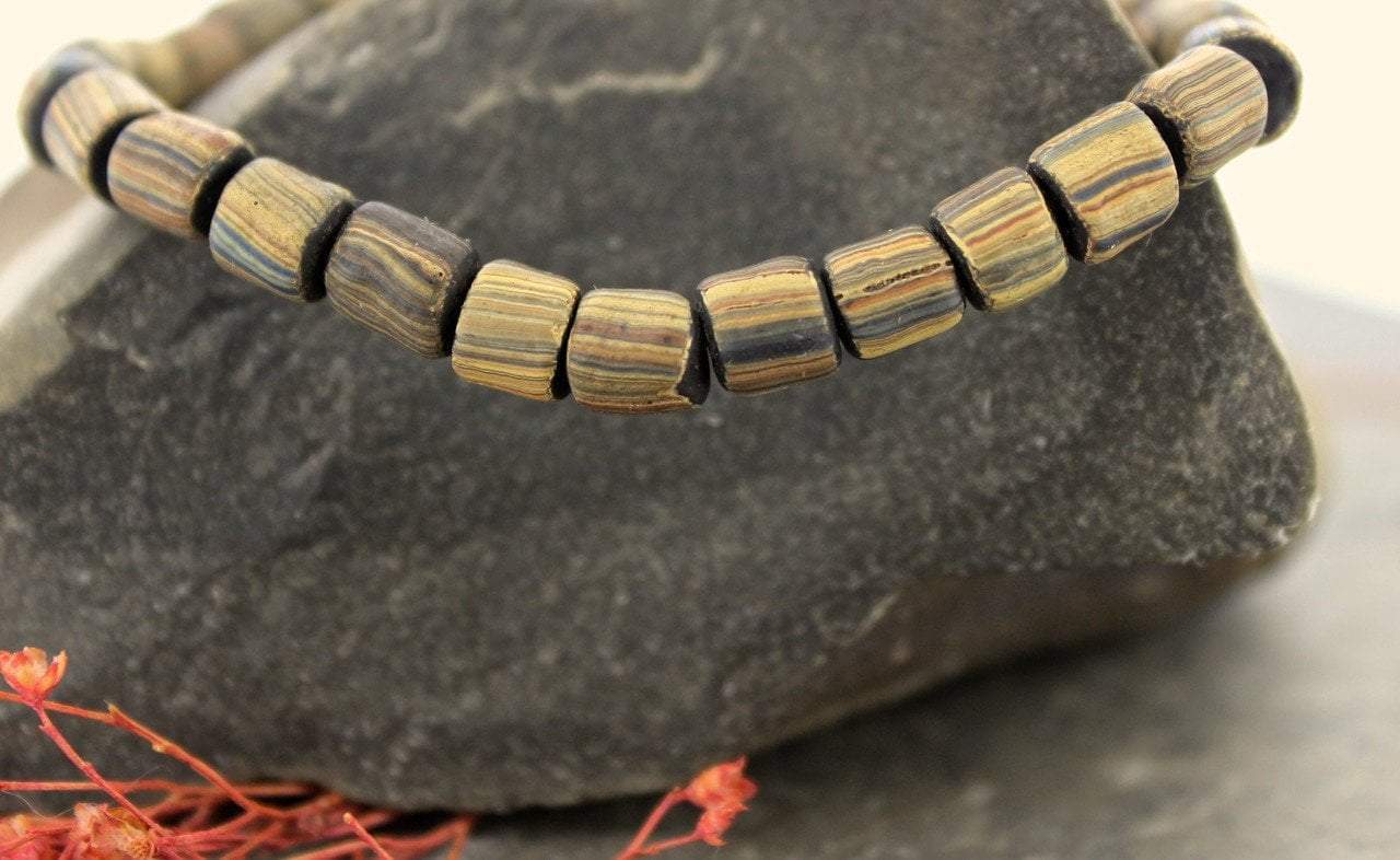 African Glass Bead Light Bracelet - Handmade Boho Chic Jewelry for Women | Perfect for Festivals, Beach Parties & Everyday Wear