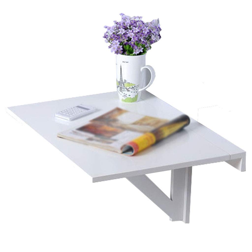 Wall-Mounted Drop-Leaf Folding Table - Space Saving Floating Desk for Computer, Laptop, Study & Workstation - Perfect for Home Office, Kitchen, Bedroom, Bathroom & Balcony - Ideal for Small Spaces & Multifunctional Use