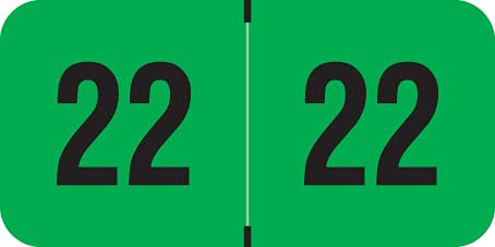 Doctor Stuff - 2022 Year Stickers, Traco Compatible File Folder Labels, Green/Black End Tab Markers, 500/Roll (3/4