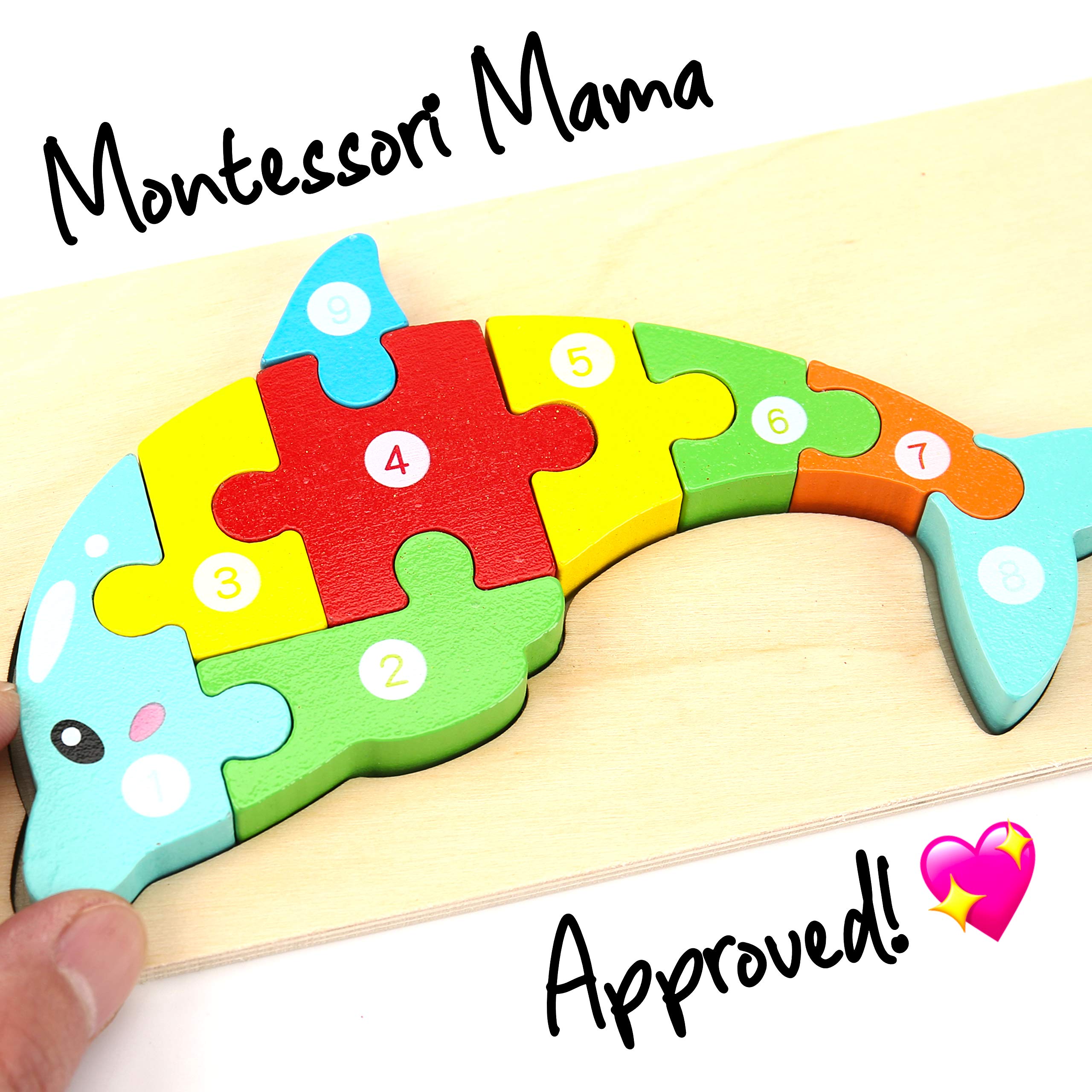 Montessori Wooden Toddler Puzzles for Kids Ages 2-4 - 4-Pack Animal Learning Toys for 3 Year Olds - Educational Montessori Toys for Preschool Classroom & Homeschooling Activities