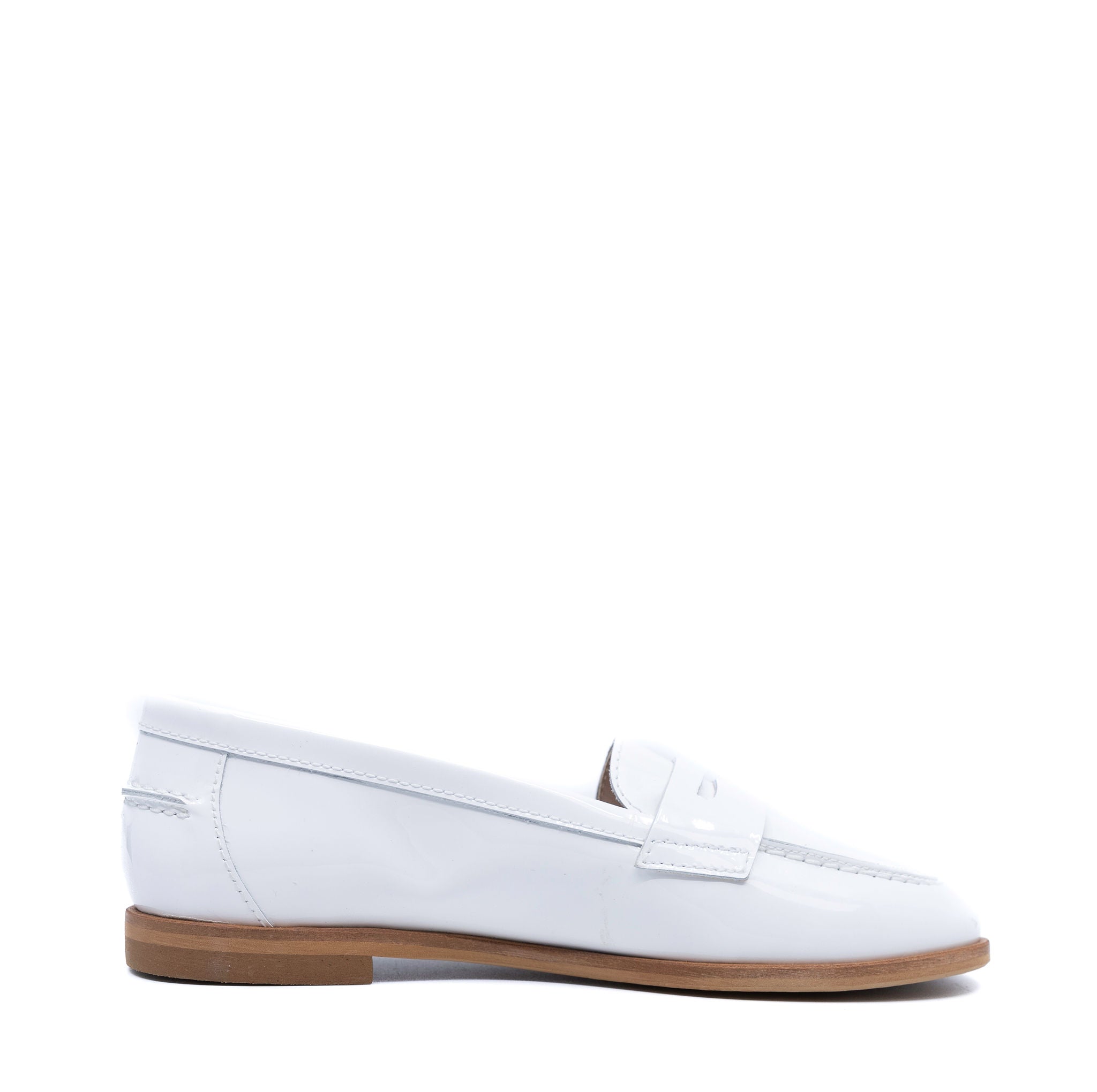 Beberlis Women's White Patent Leather Penny Loafers - Classic Slip-On Shoes for Work, Office & Casual Wear