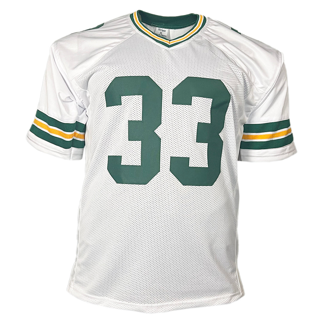 Aaron Jones Autographed Green Bay Packers White Football Jersey - Beckett Certified - Perfect for Collectors, Fans & Game Day Memorabilia