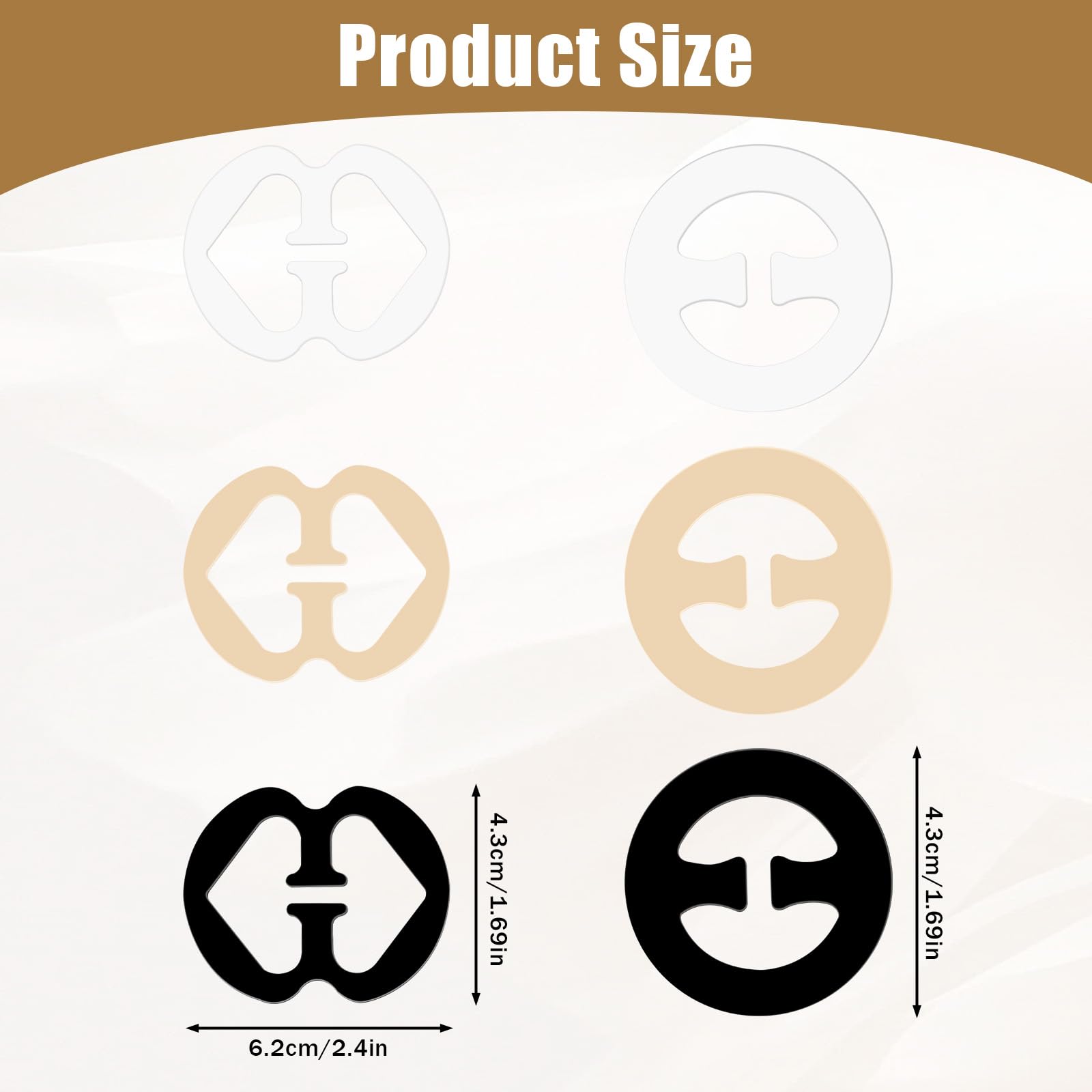 Non-Slip Bra Strap Clips 9PCS - Adjustable Racerback Bra Clips & Straps Holder for Full Cup Size - Black/White/Beige - Perfect for Cleavage Control, Shoulder Comfort & Sports Activities