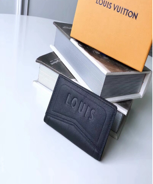 LV Pocket Organizer Wallet - Dark Infinity Leather Men's Slim Card Holder for Credit Cards & Cash - Perfect for Business, Travel & Everyday Use