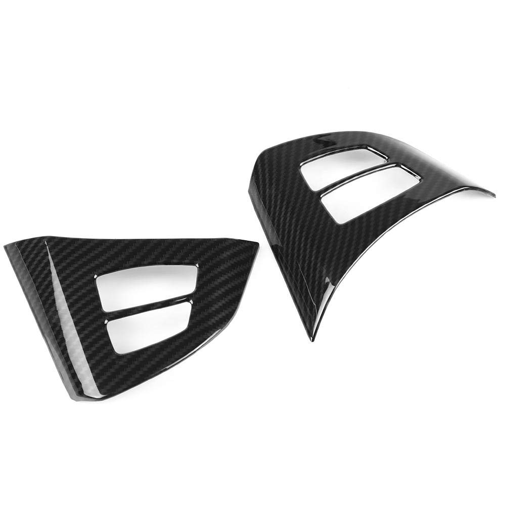 Premium Carbon Fiber Steering Wheel Button Frame Cover Trim - 2PCS Set for BMW X5 E70 (2008-2013) - Enhance Interior Style & Protect Buttons - Perfect for Car Enthusiasts & Luxury Vehicle Upgrades