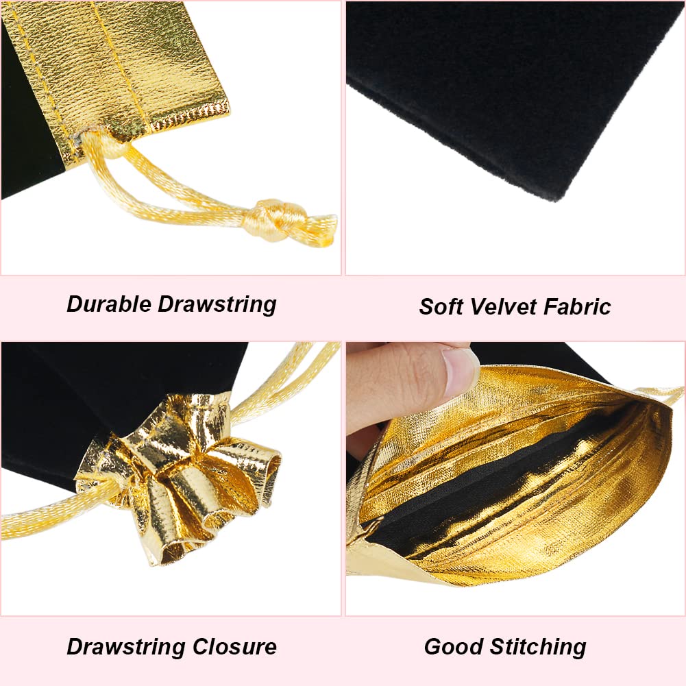 Shintop 5x7 Inch Velvet Jewelry Bags - 10 Pack Black Drawstring Gift Pouches for Wedding Favors, Christmas Gifts, Party Favors & Jewelry Storage | Elegant Velvet Jewelry Organizer for Rings, Necklaces & Earrings
