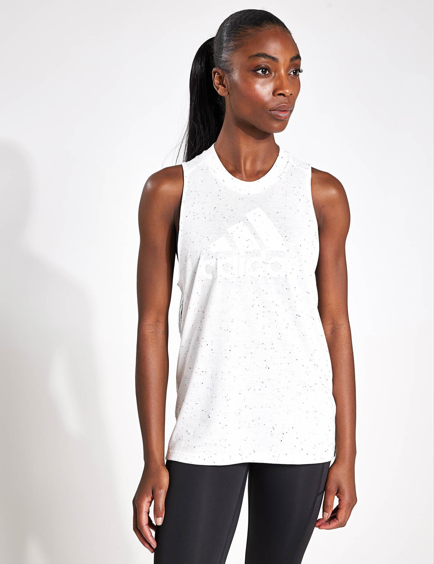 Future Icons Winners 3.0 Women's Workout Tank Top - Breathable Athletic Shirt for Running & Gym | White Melange Sportswear | Yoga, Fitness & Casual Wear