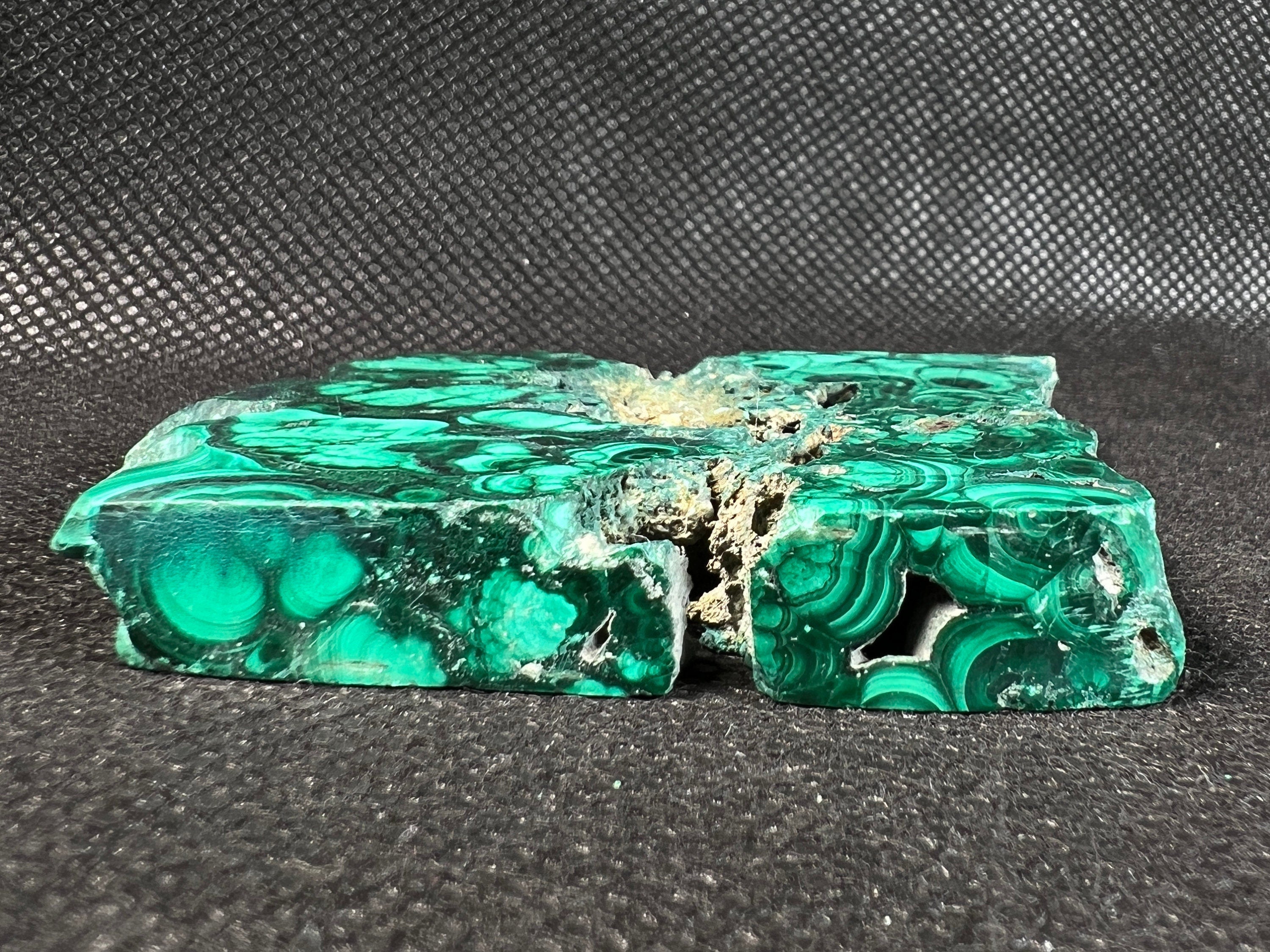 Premium MALACHITE Crystal Slab - Natural Green Malachite Stone for Jewelry Making, Unique Handmade Gift & Elegant Home Decor (50482) - Perfect for Healing Crystals Collection, Meditation Spaces & Luxury Interior Design