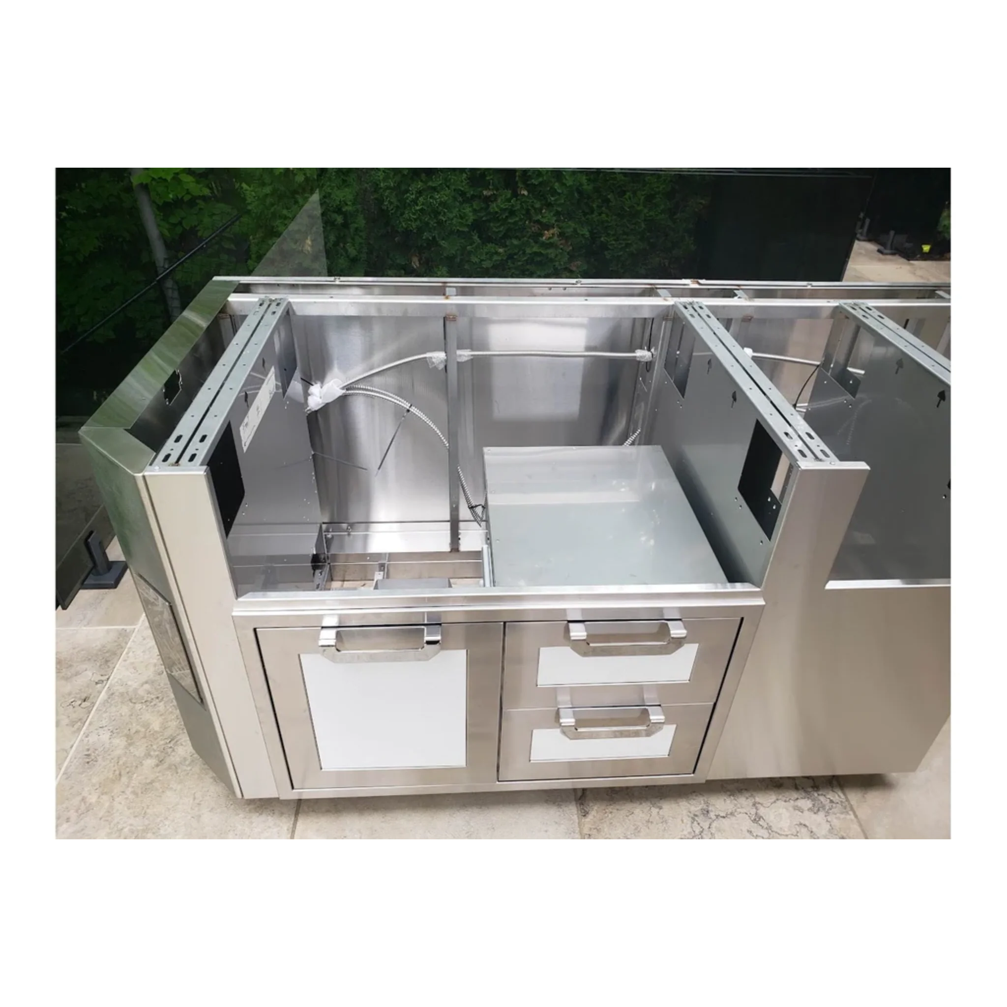 Hestan GES12 12 Ft. GE Series Kitchen Island with Side Burner Cutout - Premium Stainless Steel Commercial Island for Restaurants, Catering & Home Kitchens