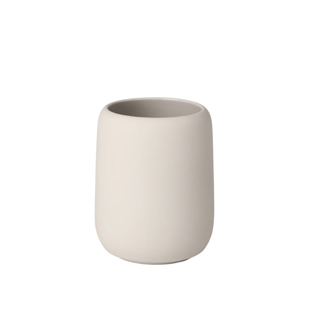 BLOMUS Sono Tumbler and Toothbrush Holder - 4.2 Inch Modern Bathroom Organizer for Cups, Brushes & Essentials | Moonbeam Finish | Perfect for Vanity, Sink Counter & Guest Bathroom Decor