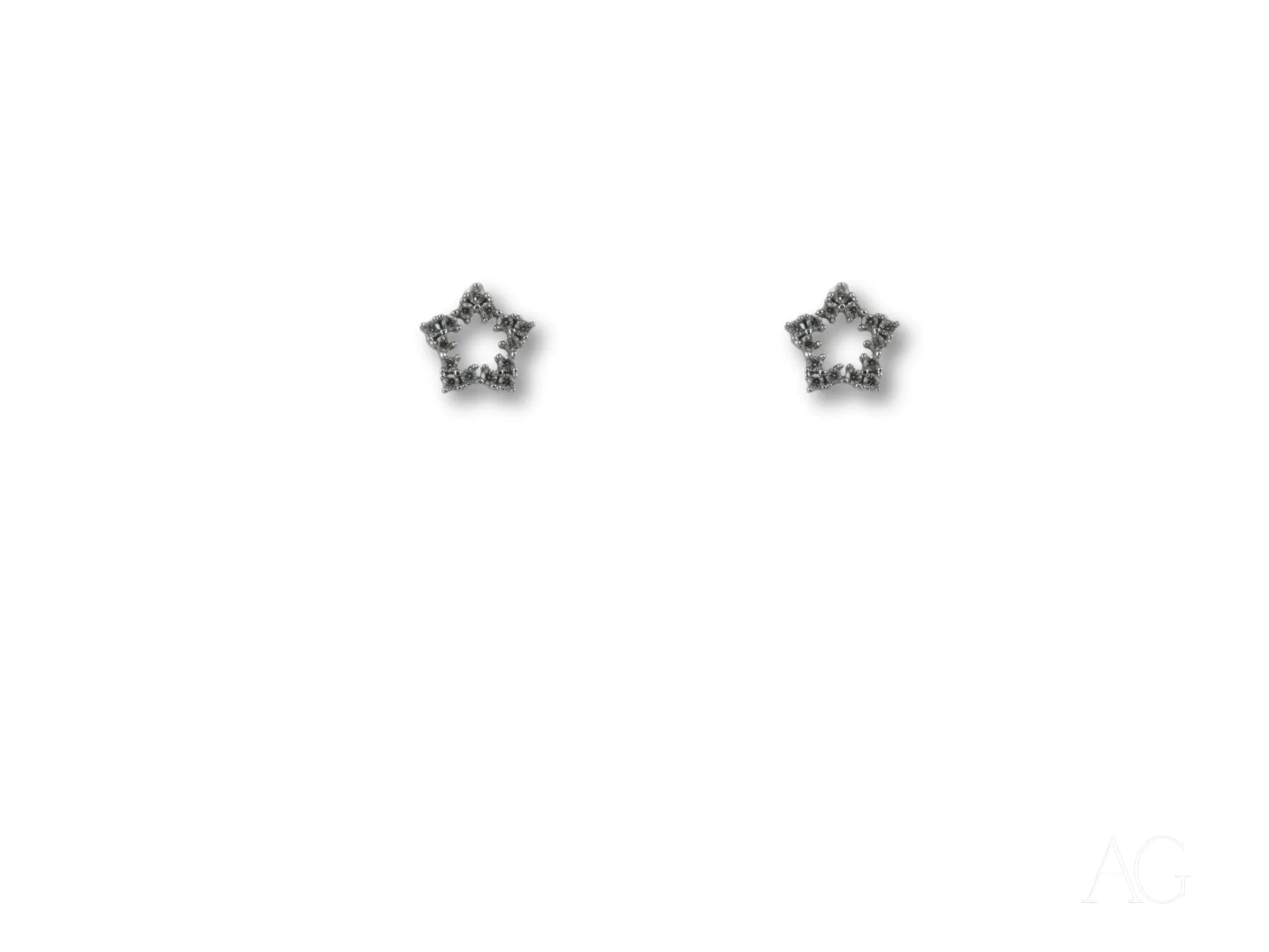 18K White Gold Star CZ Earrings - Celestial Spark Stud Earrings for Women | Perfect for Parties, Weddings & Everyday Elegance