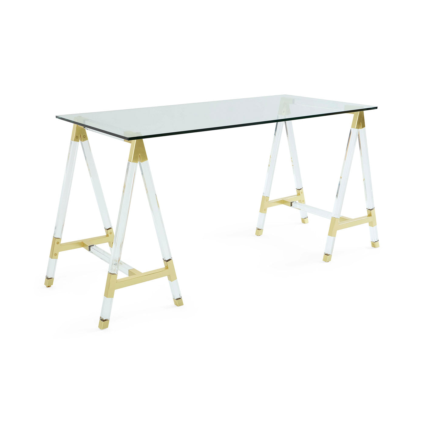 Jacques Trestle Desk - Solid Wood Modern Writing Desk with Drawer | Home Office Furniture for Study, Work & Remote Work