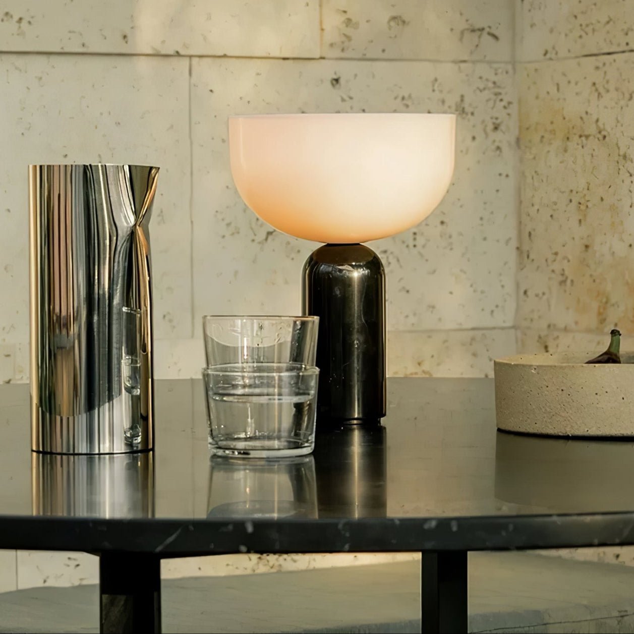 Arno Sphere Marble Table Lamp - Modern LED Nightstand Light with Touch Dimmer for Bedroom, Living Room & Office Decor