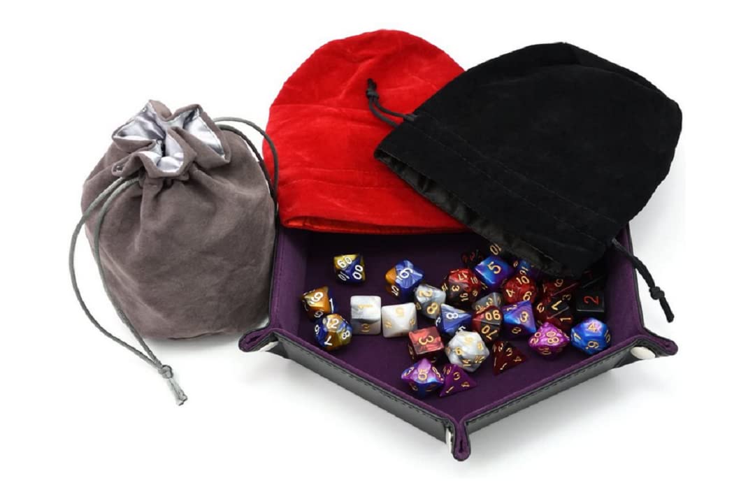 Premium Velvet Drawstring Dice Bag for Chess Pieces, Cosplay & Jewelry - Small Pouch for Board Games, RPG Dice, Coins & Accessories (3-Pack, Black) - Perfect for D&D, Magic The Gathering & Travel Storage