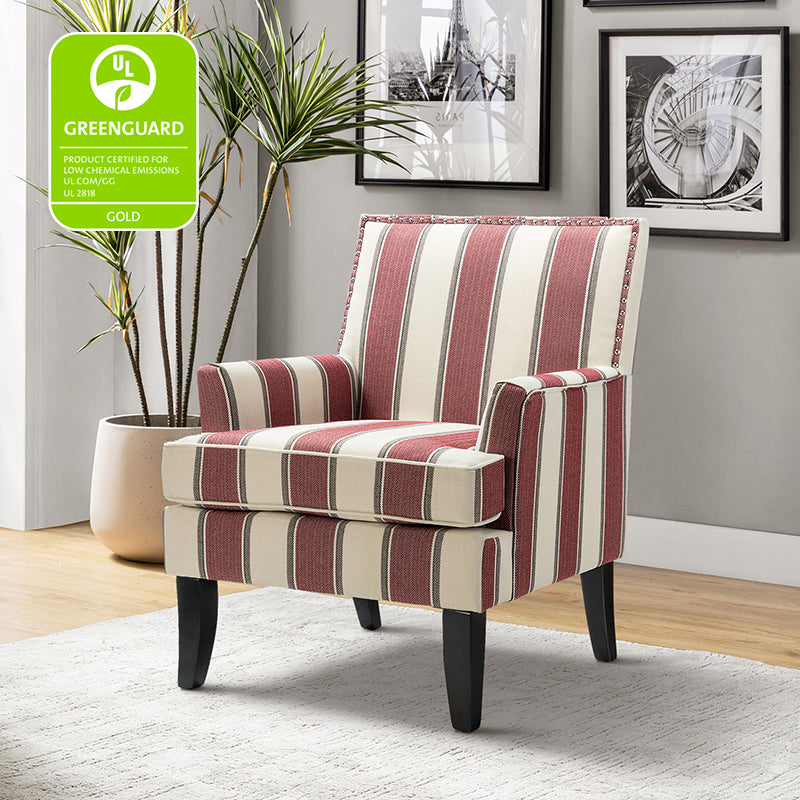 Bradley Armchair - Modern Accent Chair for Living Room, Bedroom & Office - Comfortable Upholstered Lounge Chair with Sturdy Wooden Legs - Perfect for Relaxing, Reading & Decorating Your Home