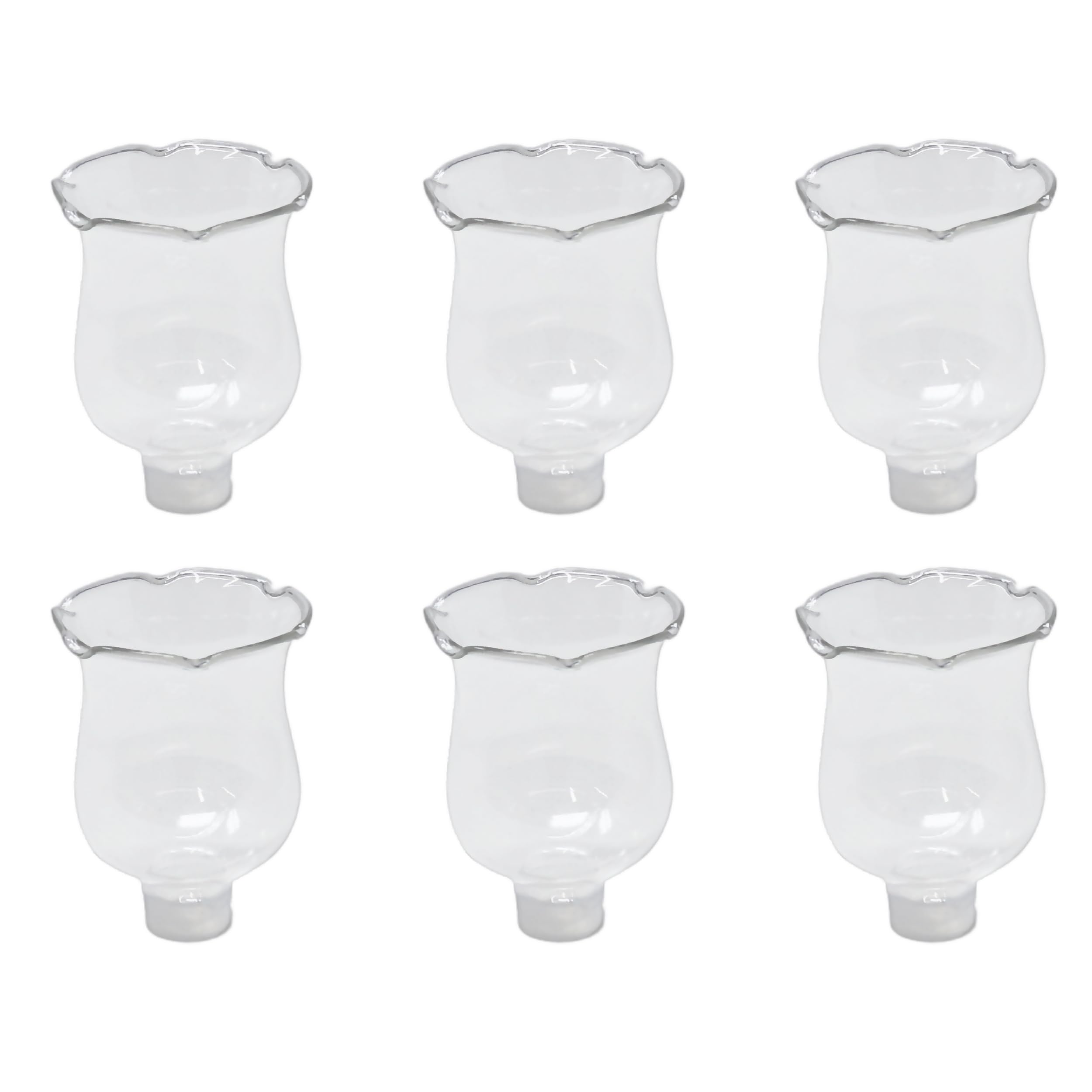 4E's Novelty Clear Glass Votive Cups with Peg - Pack of 6 - 2.75
