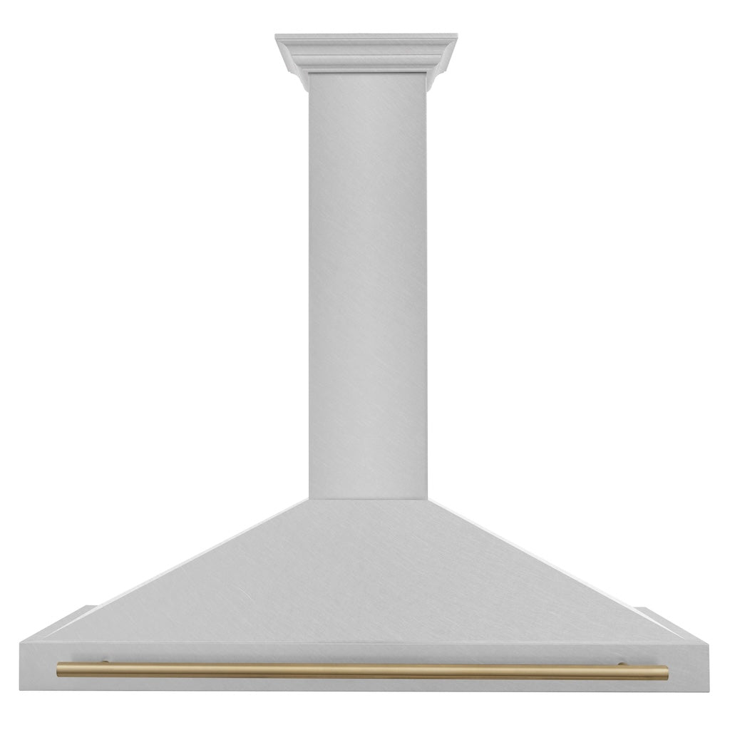 ZLINE KB4SNZ 36 CB Autograph Edition 36-inch Stainless Steel Wall Mount Range Hood with Convertible Design & Champagne Bronze Handle - Perfect for Modern Kitchens & Open-Concept Homes