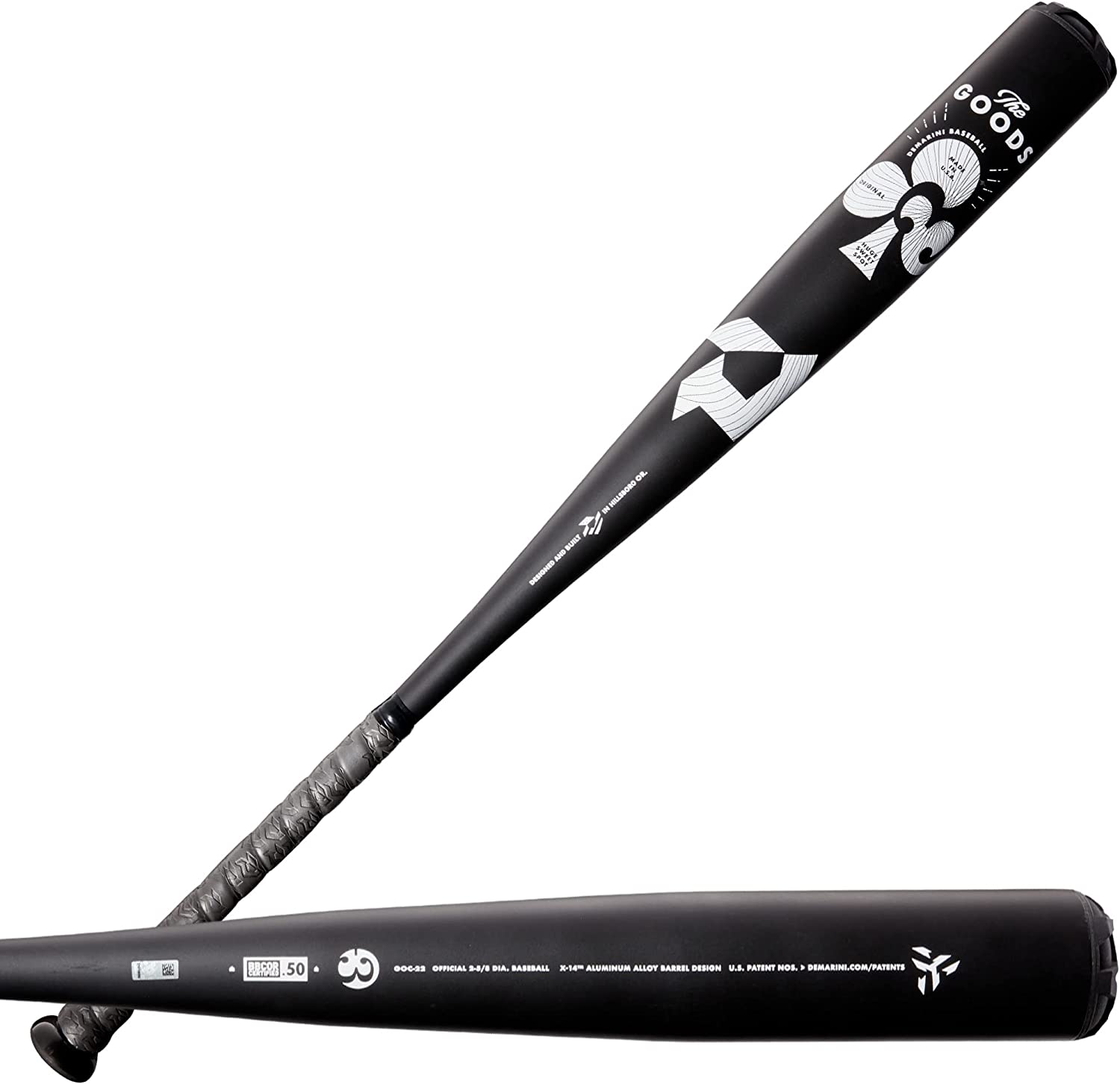 2022 DeMarini The Goods One Piece (3) BBCOR Baseball Bat - Black/White | High Performance Youth & Adult Baseball Equipment for Games & Training