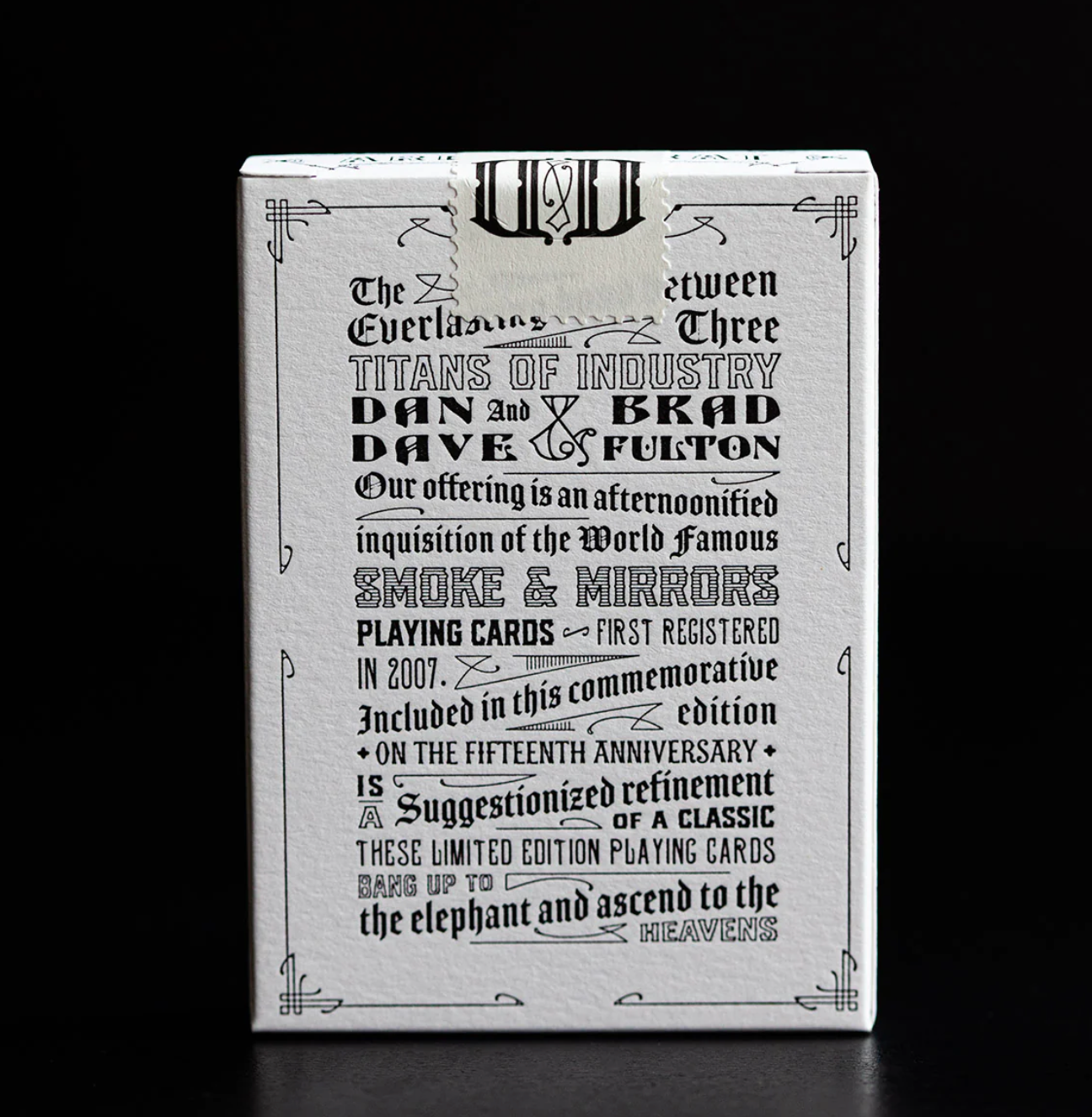 Smoke & Mirrors 15th Anniversary Edition Playing Cards - Premium Collectible Deck for Magic Tricks, Cardistry & Poker Games