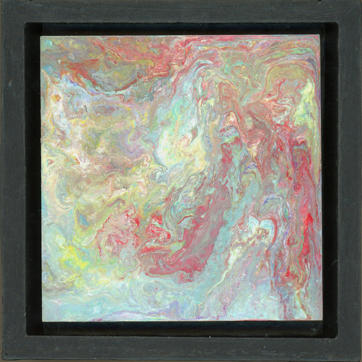 Anthony Ciambella Framed 4x4 Acrylic on Panel Painting - Modern Abstract Wall Art for Home & Office Decor