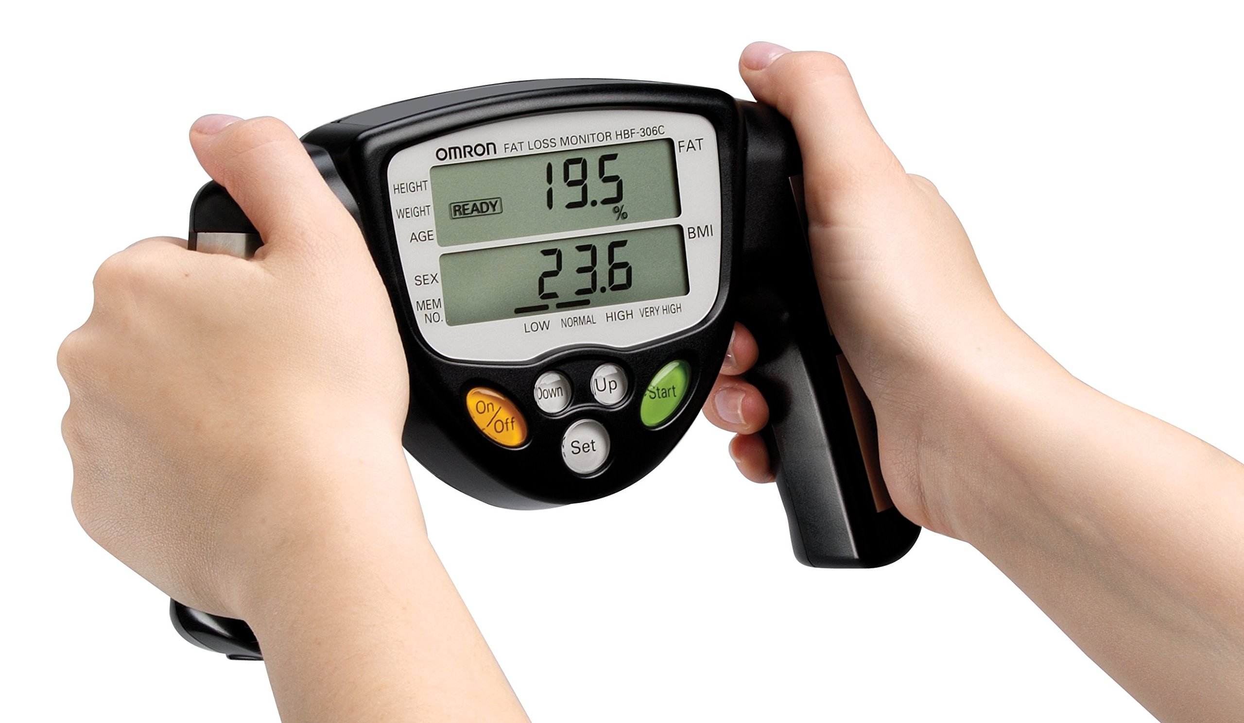Omron HBF-306C Handheld Body Fat Monitor - Accurate Body Composition Analyzer for Weight Loss, Muscle Tracking & Fitness Goals - Perfect for Home Use, Gym & Health Enthusiasts