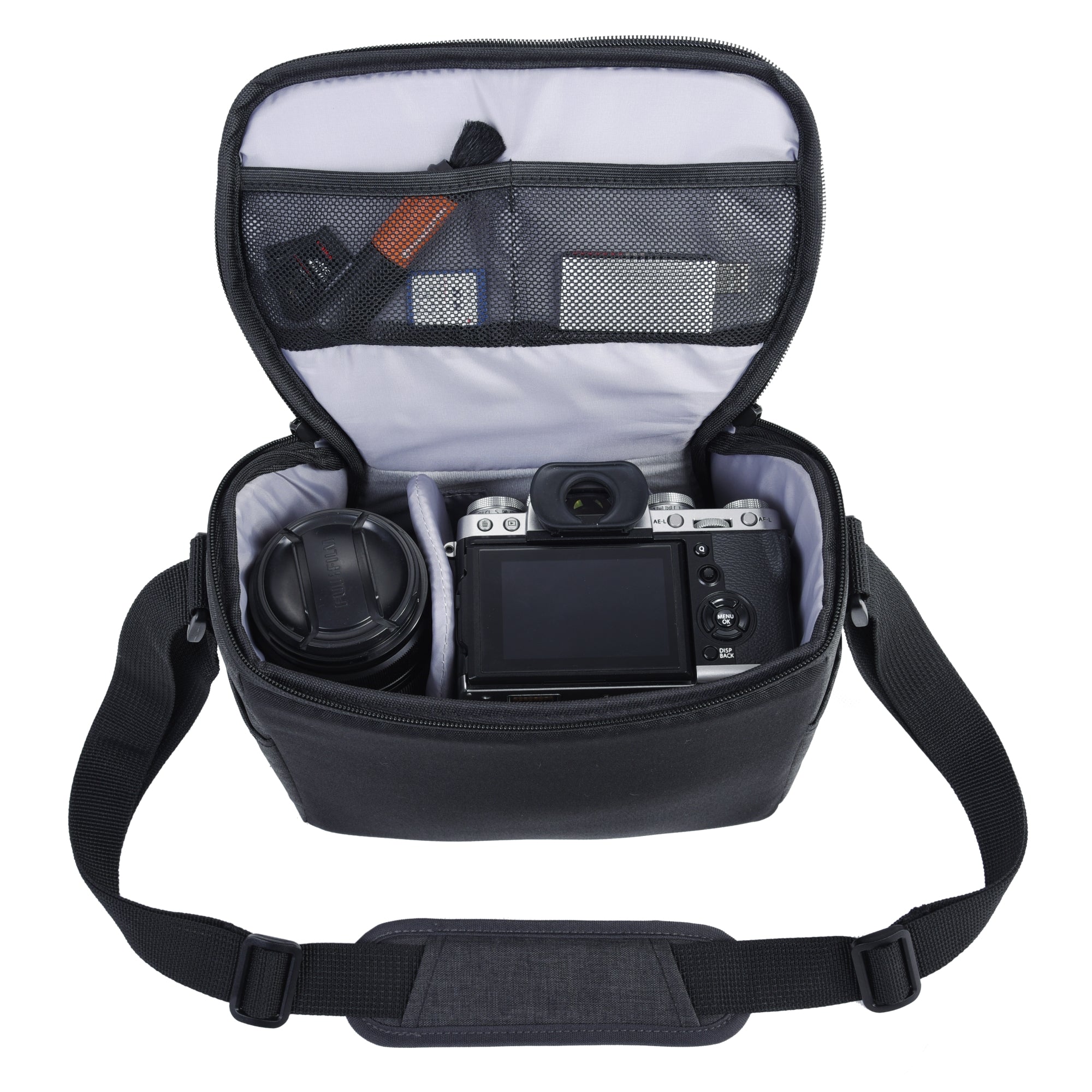Vesta Aspire 21 Gray Camera Shoulder Bag - Waterproof DSLR Camera Case with Adjustable Strap for Nikon Canon Sony - Perfect for Travel Photography & Outdoor Shooting