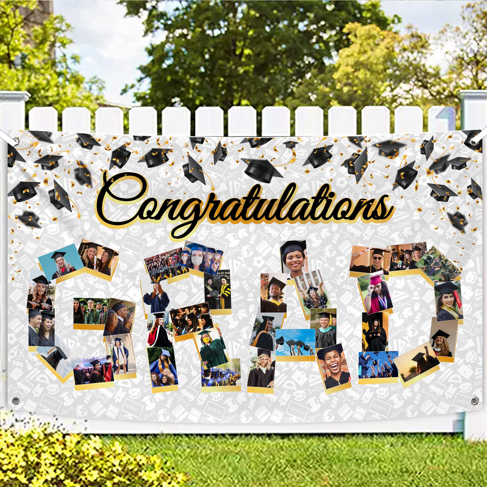 KatchOn Personalized Graduation Photo Banner 72x44 Inch - Class of 2023 Graduation Decor, Custom Graduation Backdrop for Party, Ceremony & Photo Booth | Perfect for High School & College Graduation Celebrations