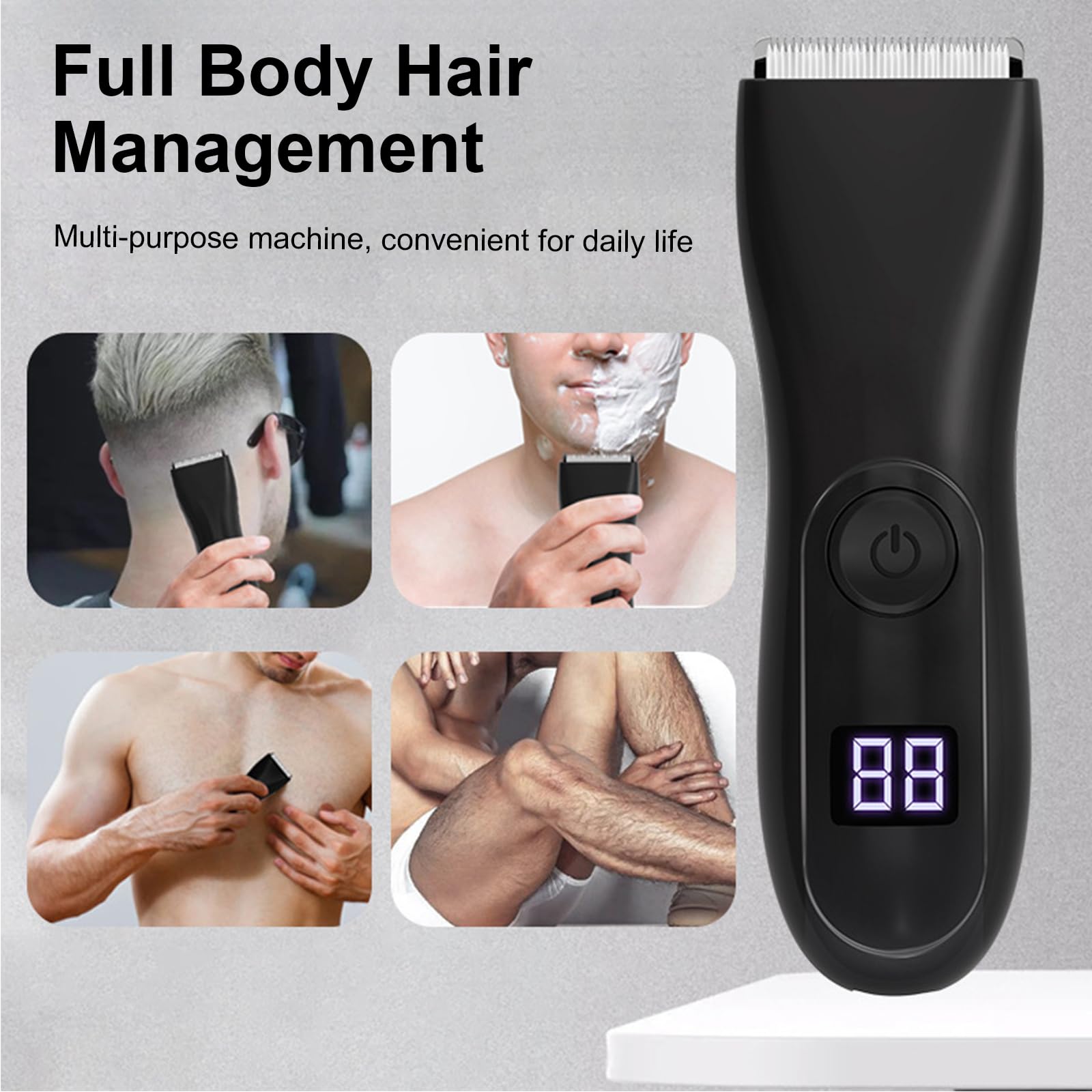 Men's Body Shaver & Pubic Hair Trimmer - Waterproof Groin & Body Groomer for Smooth Shaving - Perfect for Travel, Gym & Personal Grooming