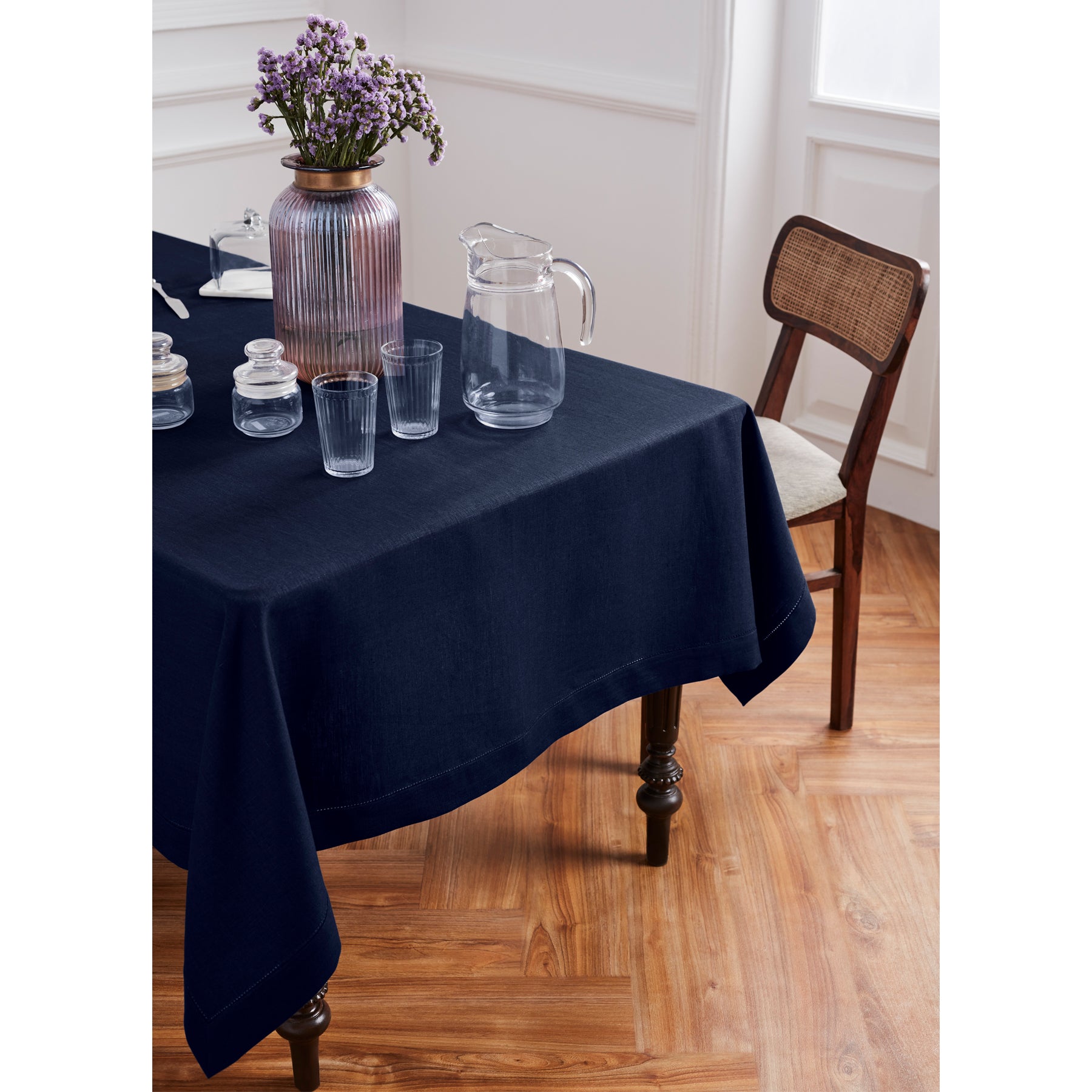 Premium Medium Weight Hemstitch Tablecloth - Elegant Dining Linen for Formal Dinners, Weddings & Special Occasions