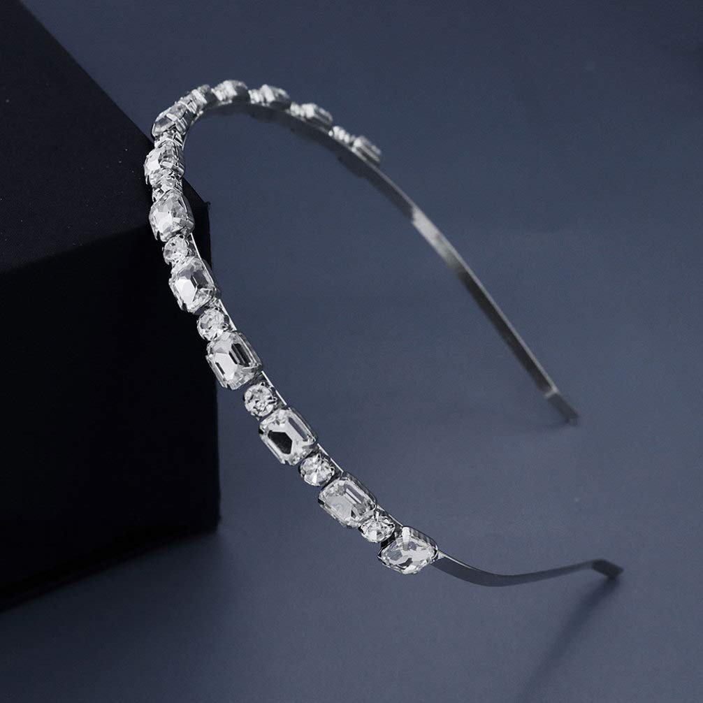 1 Pc Color Diamond Press Headband Bridal Headpiece for Women - Wedding Tiara, Jewel Hair Accessories, Bridal Headdress with Bling Alloy (Earth Tones) - Perfect for Brides, Bridesmaids, Prom, and Special Occasions