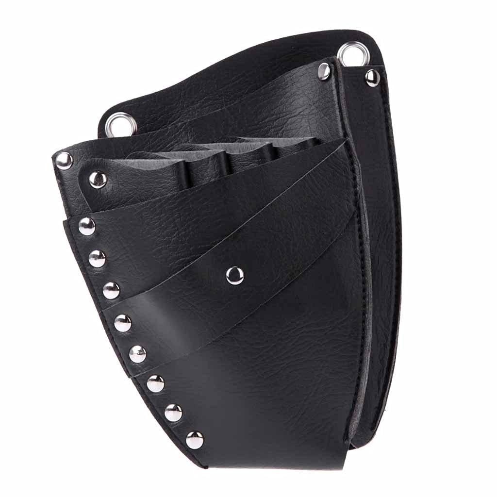 Professional PU Leather Hair Scissor Holster Pouch with Waist & Shoulder Belt - Barber Hairdressing Tool Organizer for Salon, Travel & Home Use