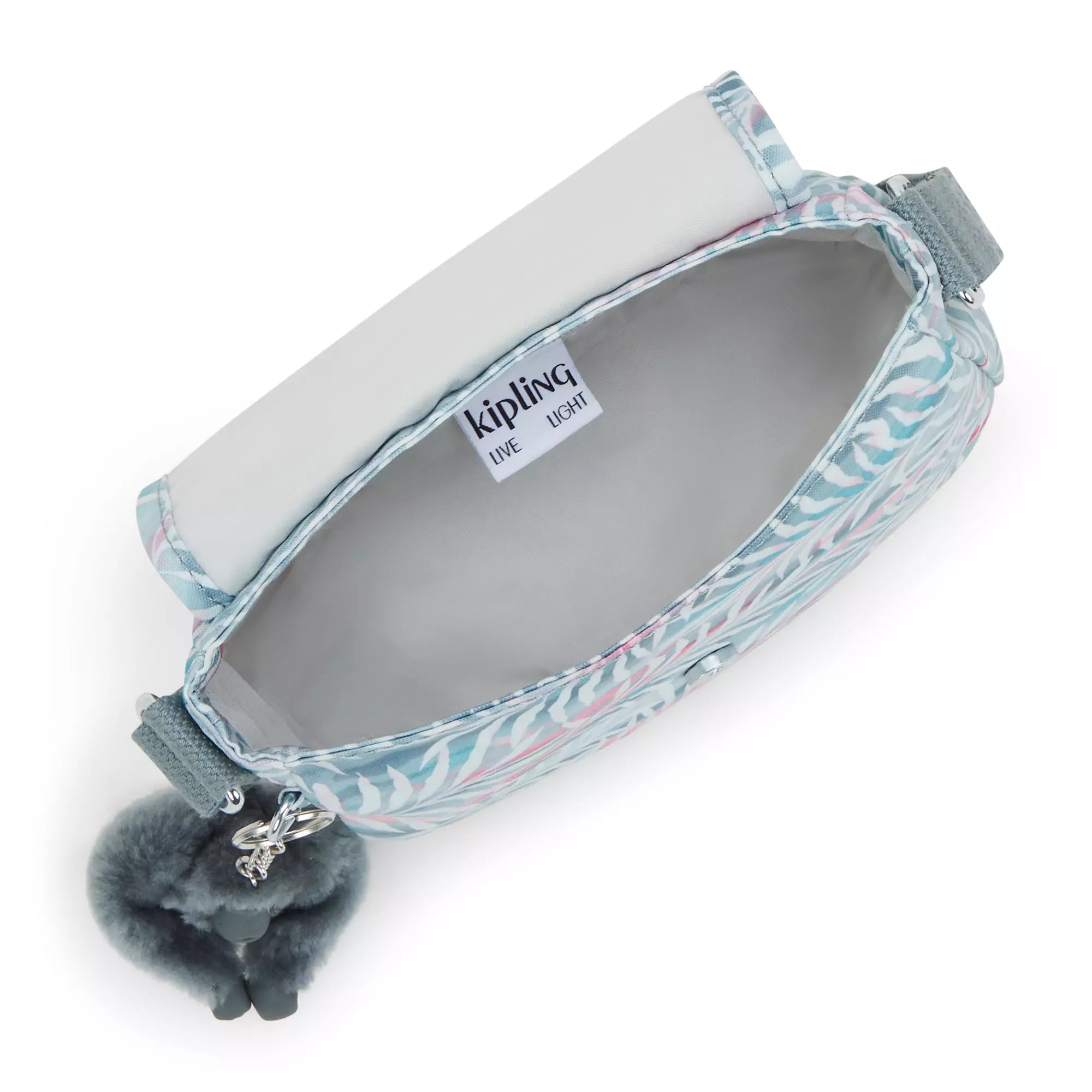 Kipling Sabian Printed Crossbody Mini Bag - Lightweight Vegan Leather Palm Tree Leaves Design - Perfect for Travel, Shopping & Everyday Use