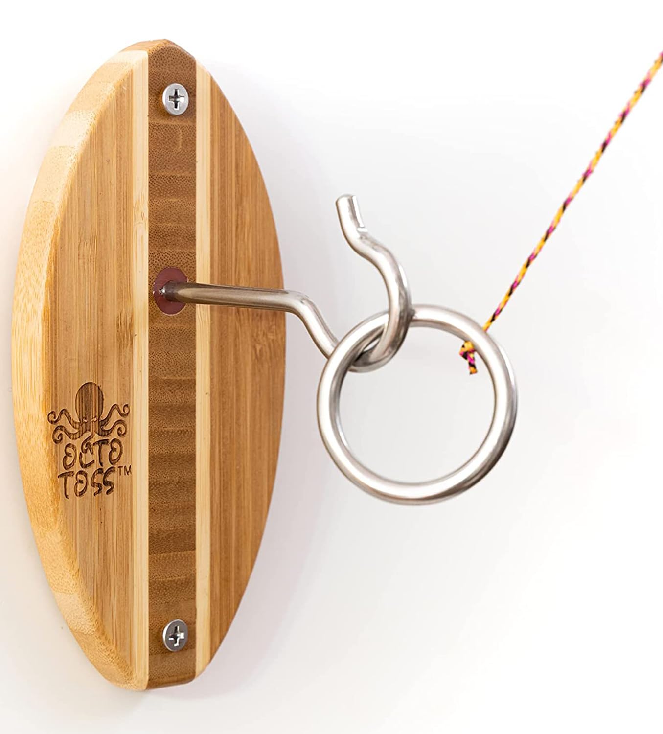 Premium Hook and Ring Toss Game Set - Fun Indoor/Outdoor Party Game for Adults & Kids - Perfect for Man Cave, Game Room Decor, Family Gatherings & Stocking Stuffers - Great Gift for Men Who Have Everything