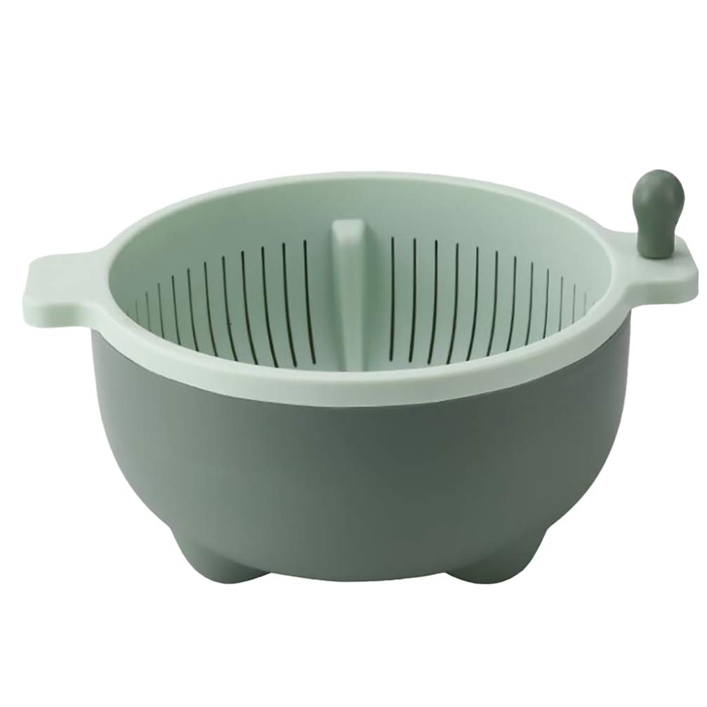 DOITOOL Double Layer Sink Strainer - Plastic Drain Basket for Washing Fruits & Vegetables, Kitchen Colander Filter for Pasta, Veggies - Light Green Home Kitchen Storage Basket (Ideal for Meal Prep, Salad Making & Dishwashing)