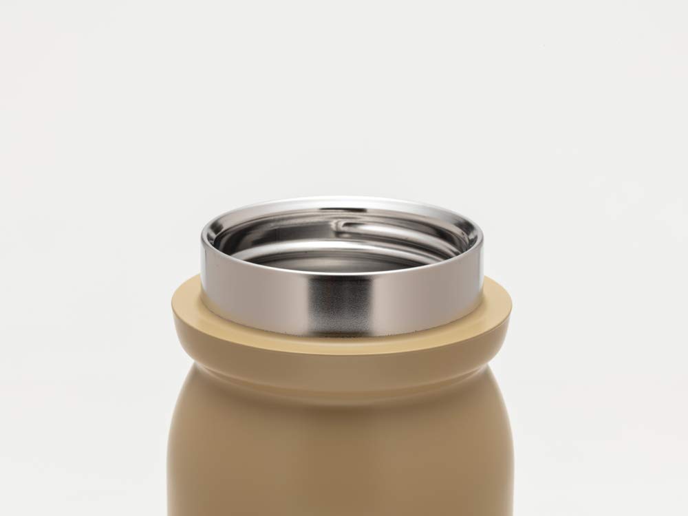 Snow Peak 350ml Sand-Colored Milk Bottle - Durable & Lightweight Camping & Outdoor Drinkware for Hiking, Picnics, and Daily Use