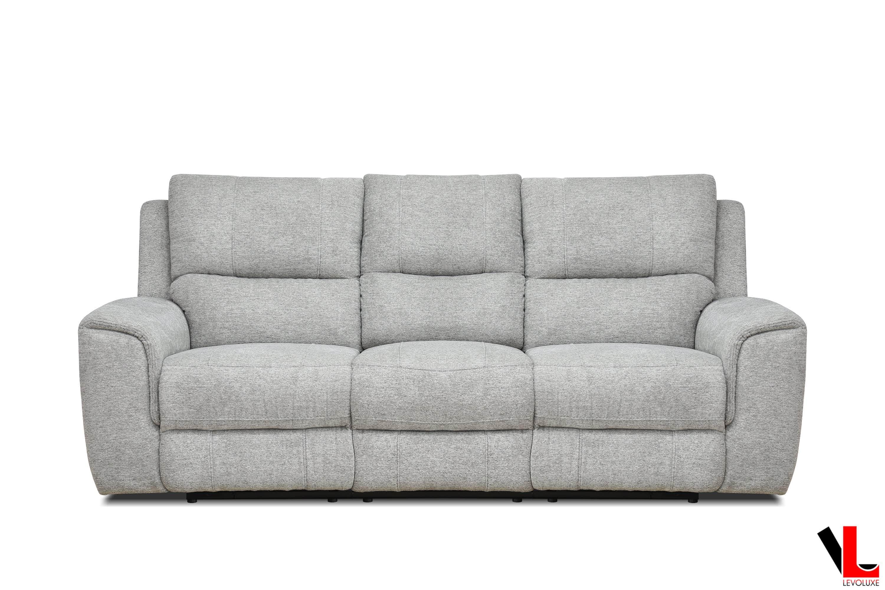 Sentinel 2-Piece Power Reclining Sofa and Loveseat Set with Adjustable Headrests in Tweed Ash Fabric - Perfect for Living Room, Home Theater & Family Movie Nights