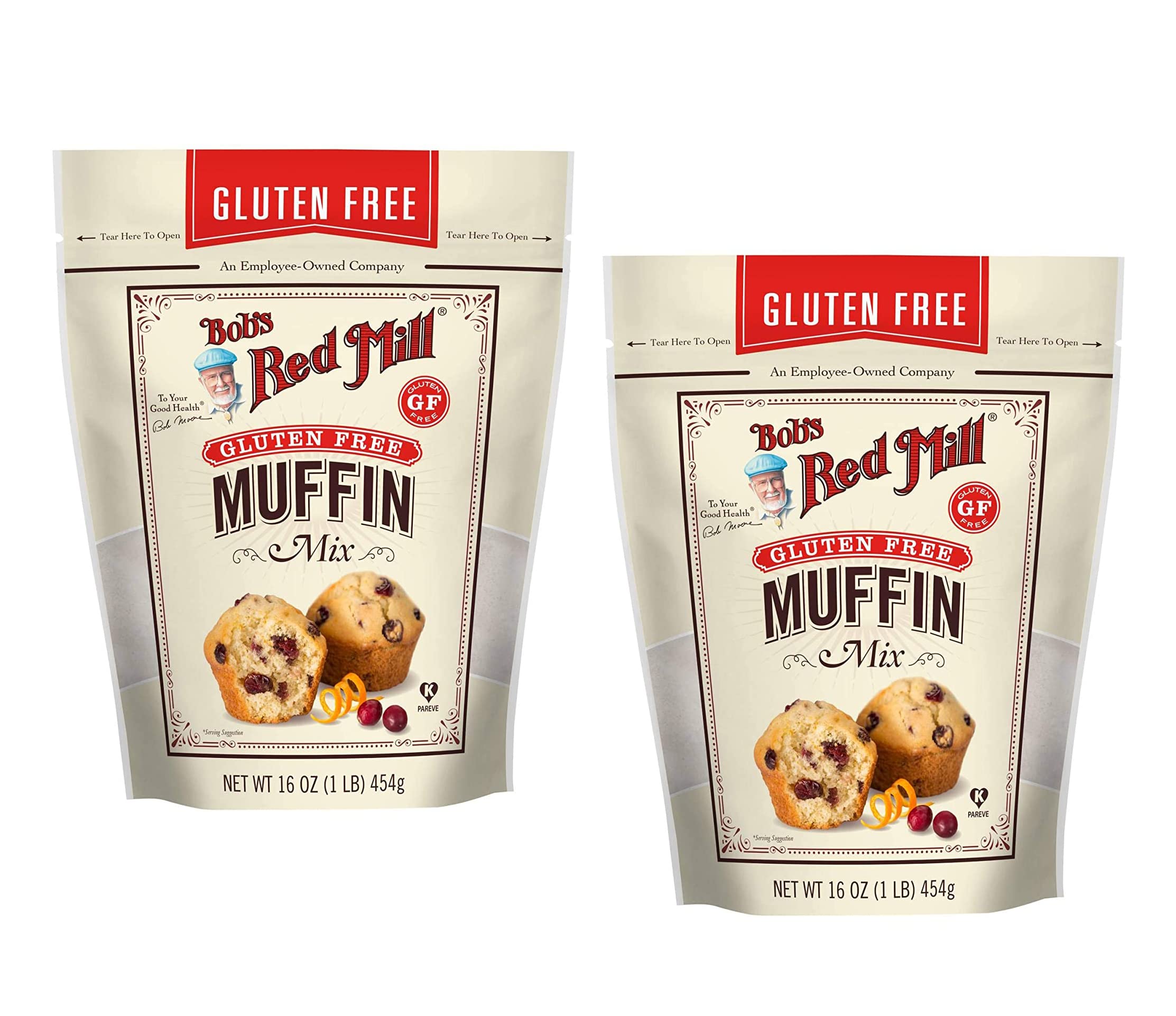 Bob's Red Mill Gluten Free Muffin Mix - 16 Oz (Pack of 2) | All Natural Baking Mix for Delicious Homemade Muffins | Perfect for Breakfast, Snacks & Family Gatherings