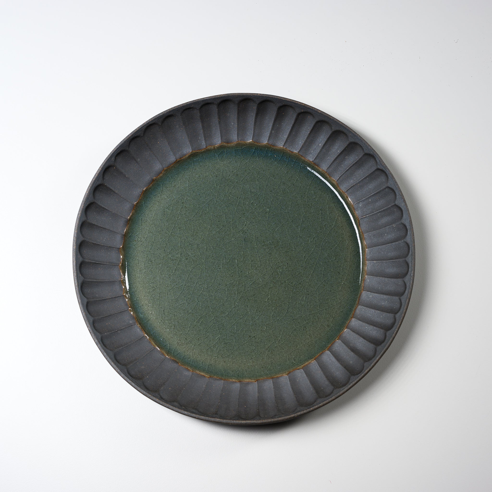 Wakasama Kiln Jade Curry Plate - 9.25 Inch Japanese Handmade Ceramic Dinnerware for Curry, Rice & Asian Cuisine - Elegant & Durable Stoneware Dish for Home Dining & Restaurant Use